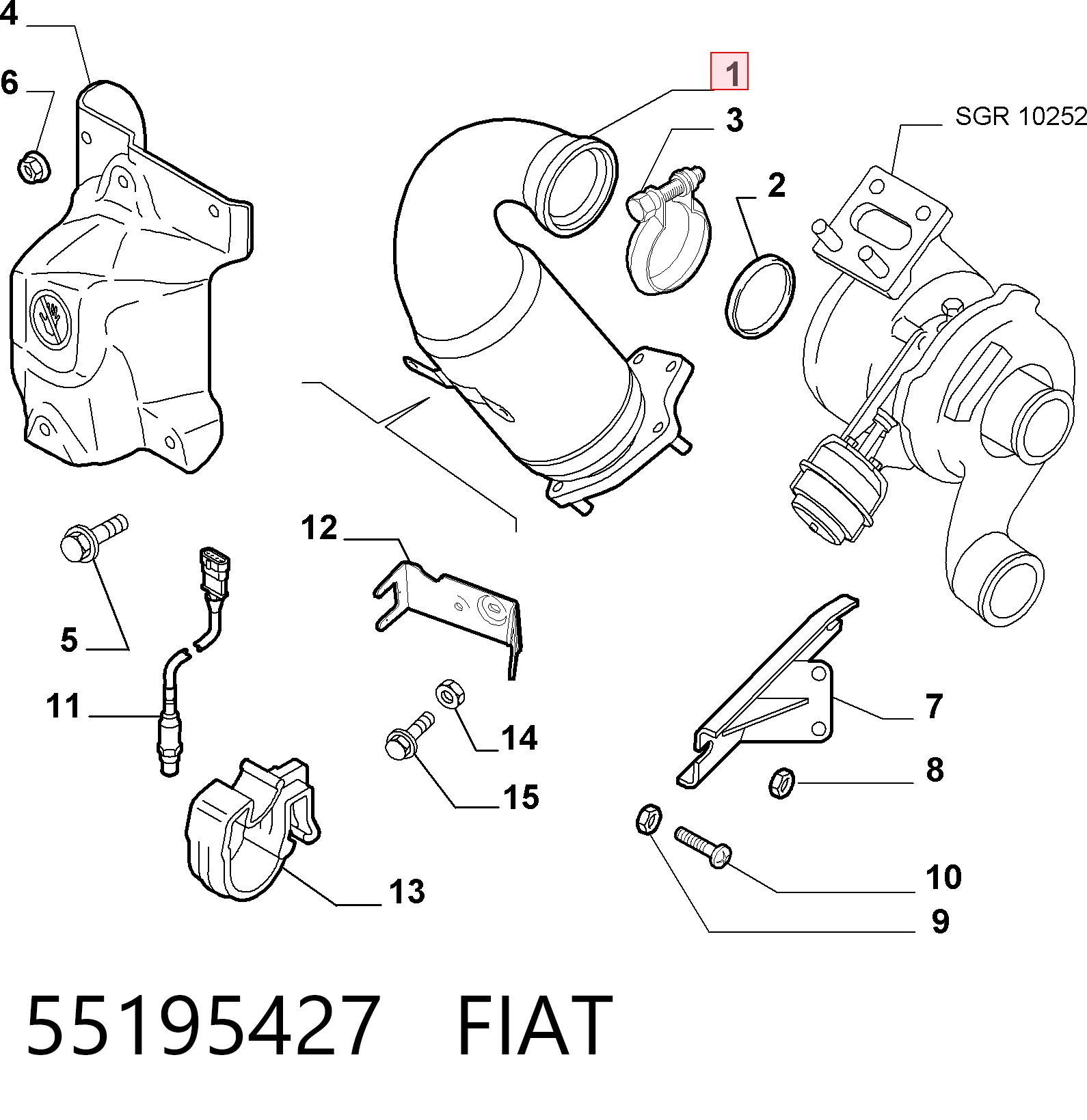 Catalizador de gasolina y diésel para Fiat Stilo  192