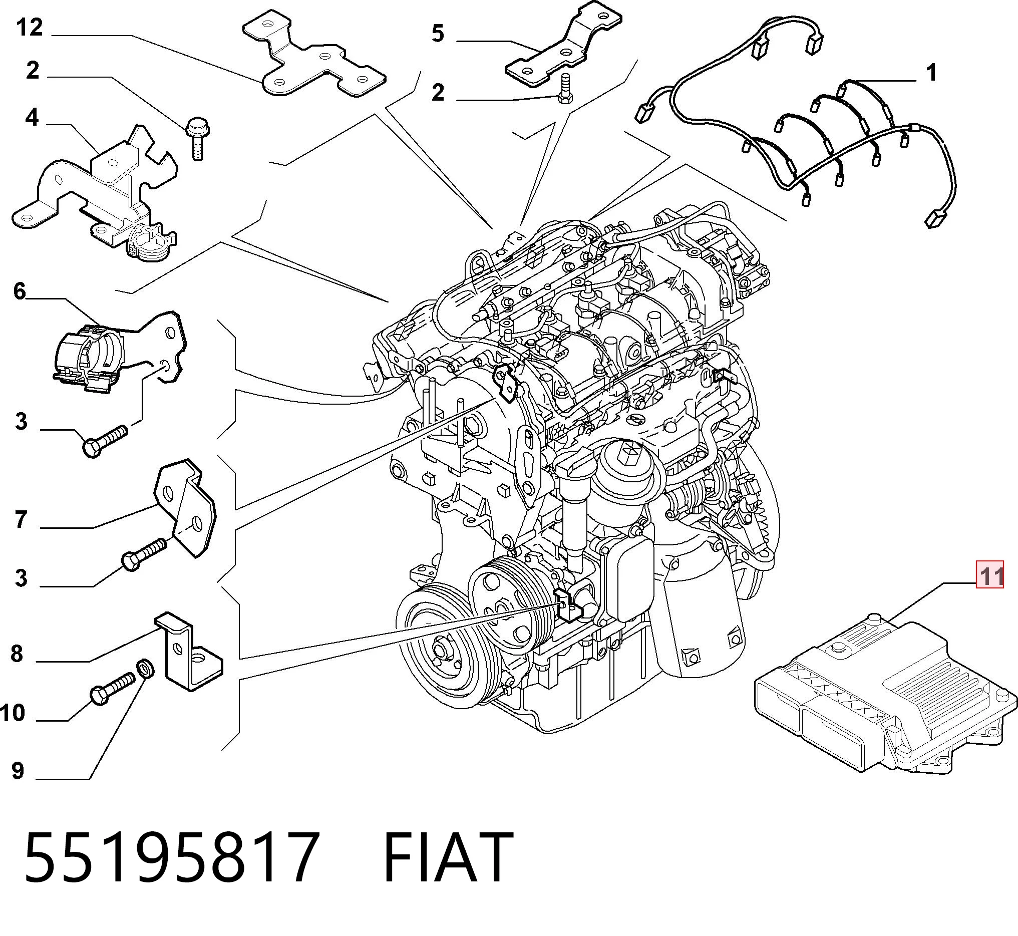 Centralina Del Motor para Fiat Punto II 188
