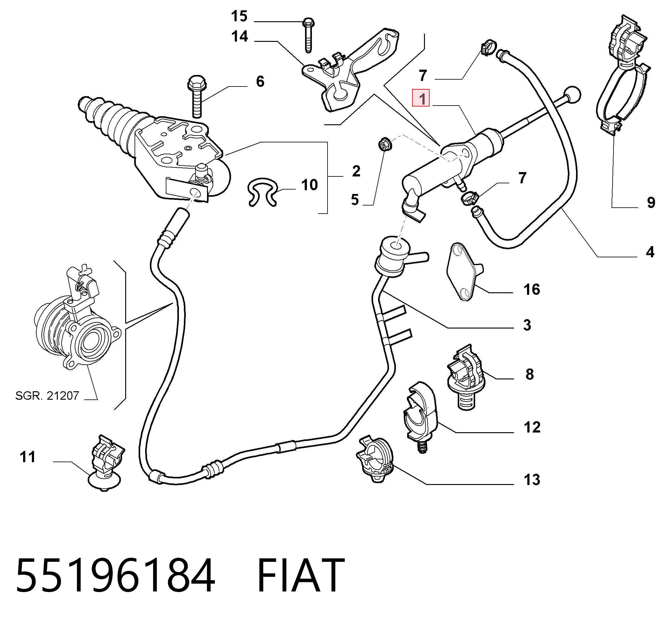 Bomba de embrague para Fiat Bravo II (198)