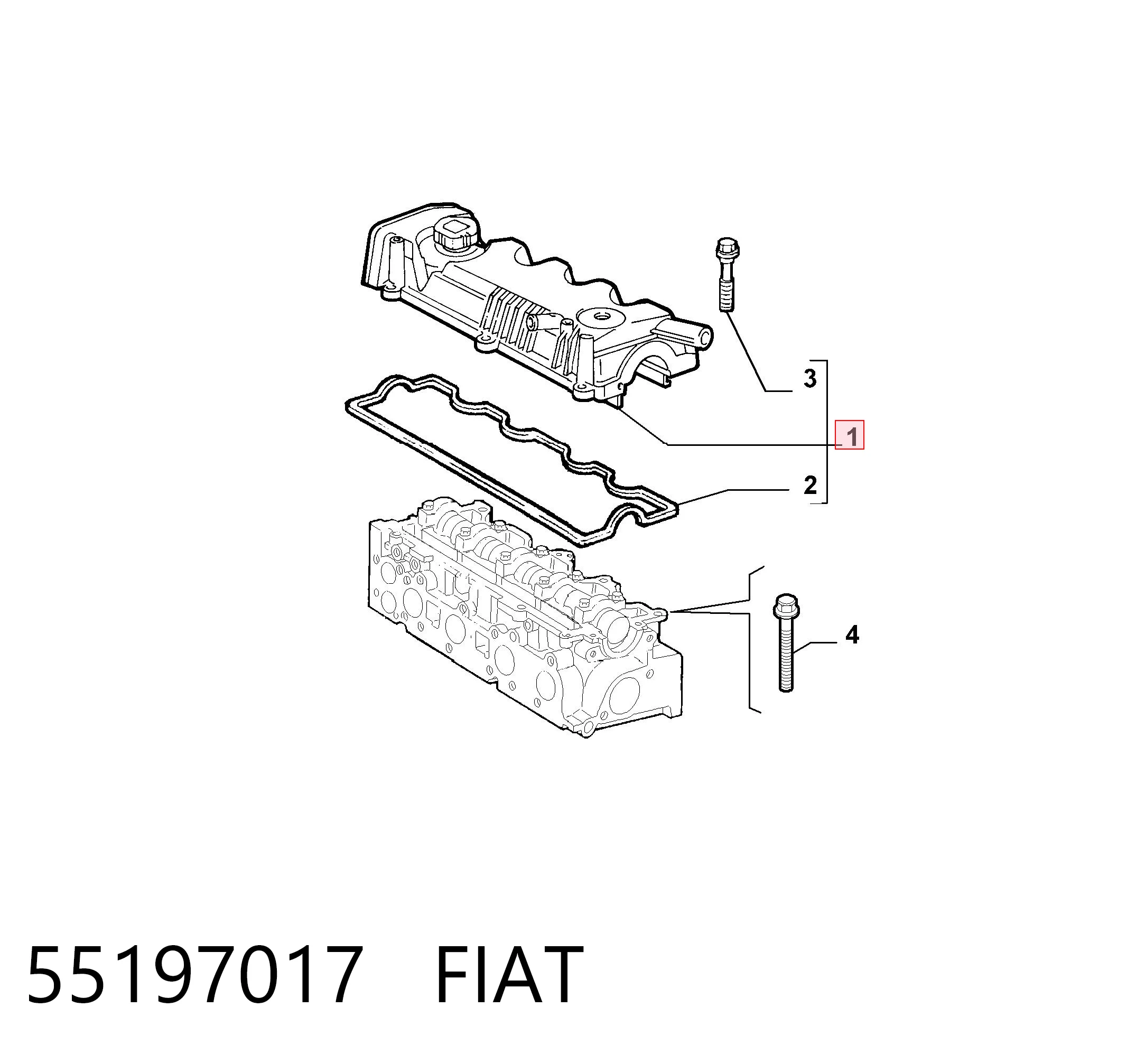 55197017 Fiat/Alfa/Lancia Tapa de culata