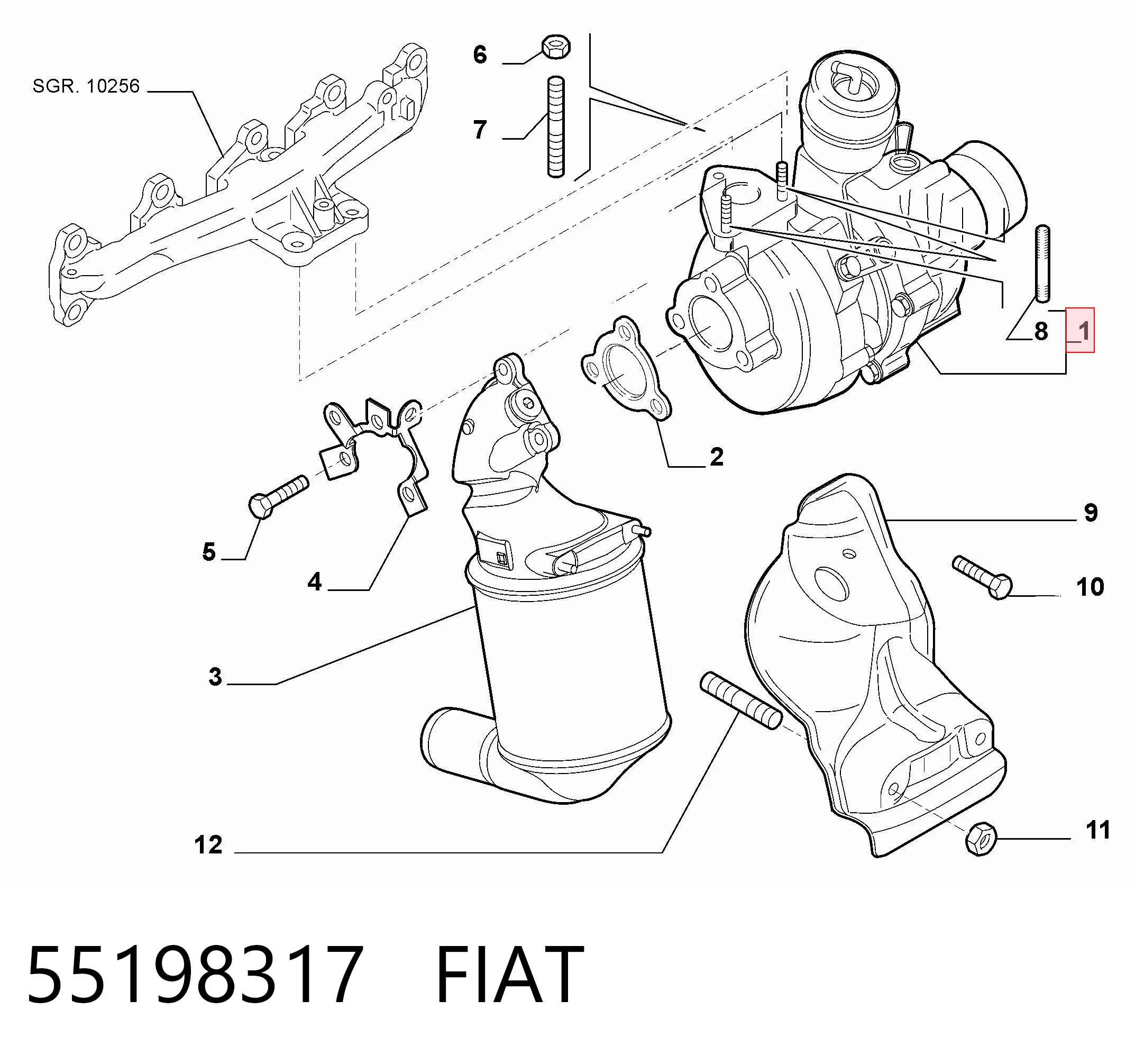 55198317 Fiat/Alfa/Lancia Turbo para motor