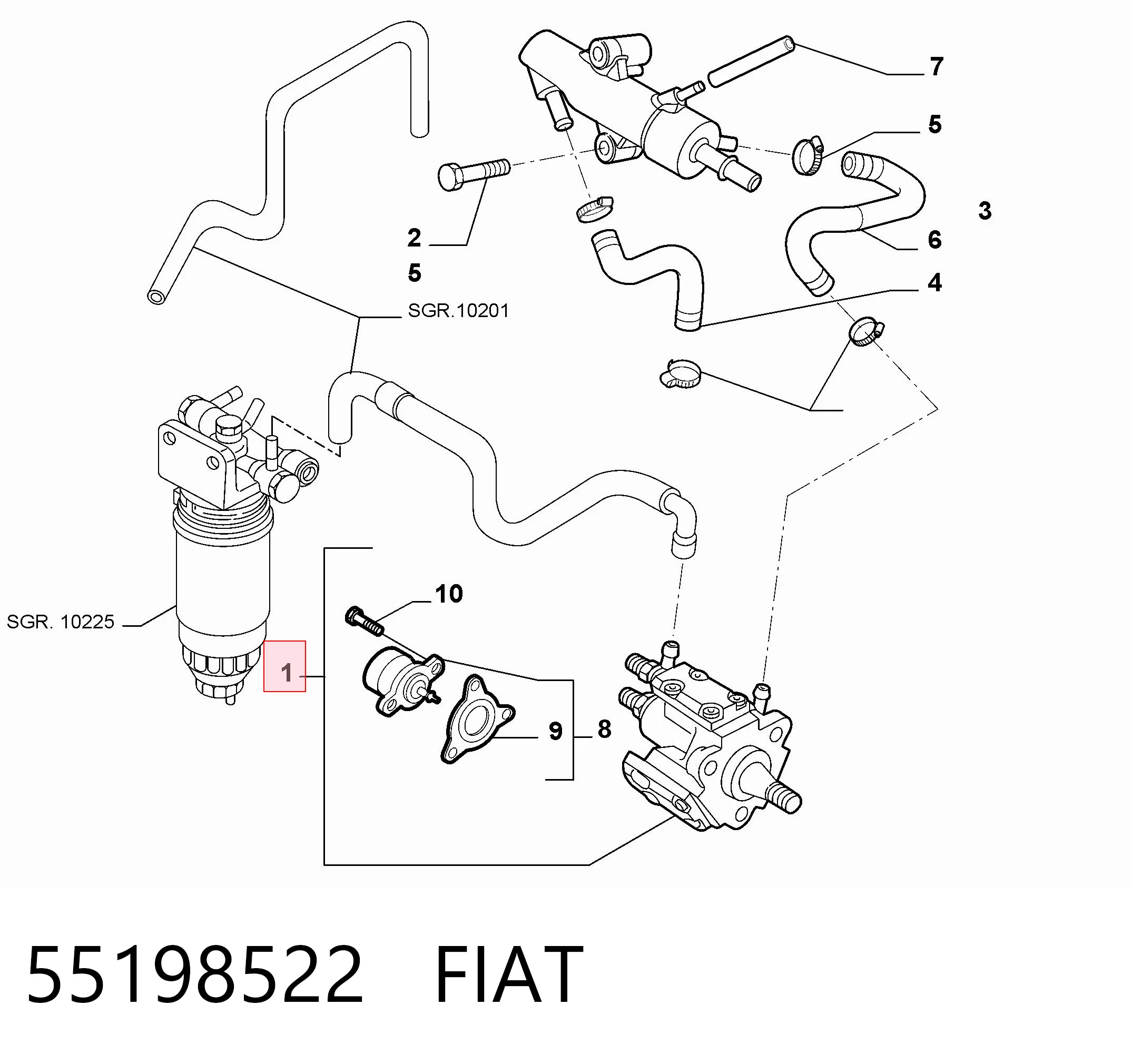 55198522 Fiat/Alfa/Lancia Bomba de inyección