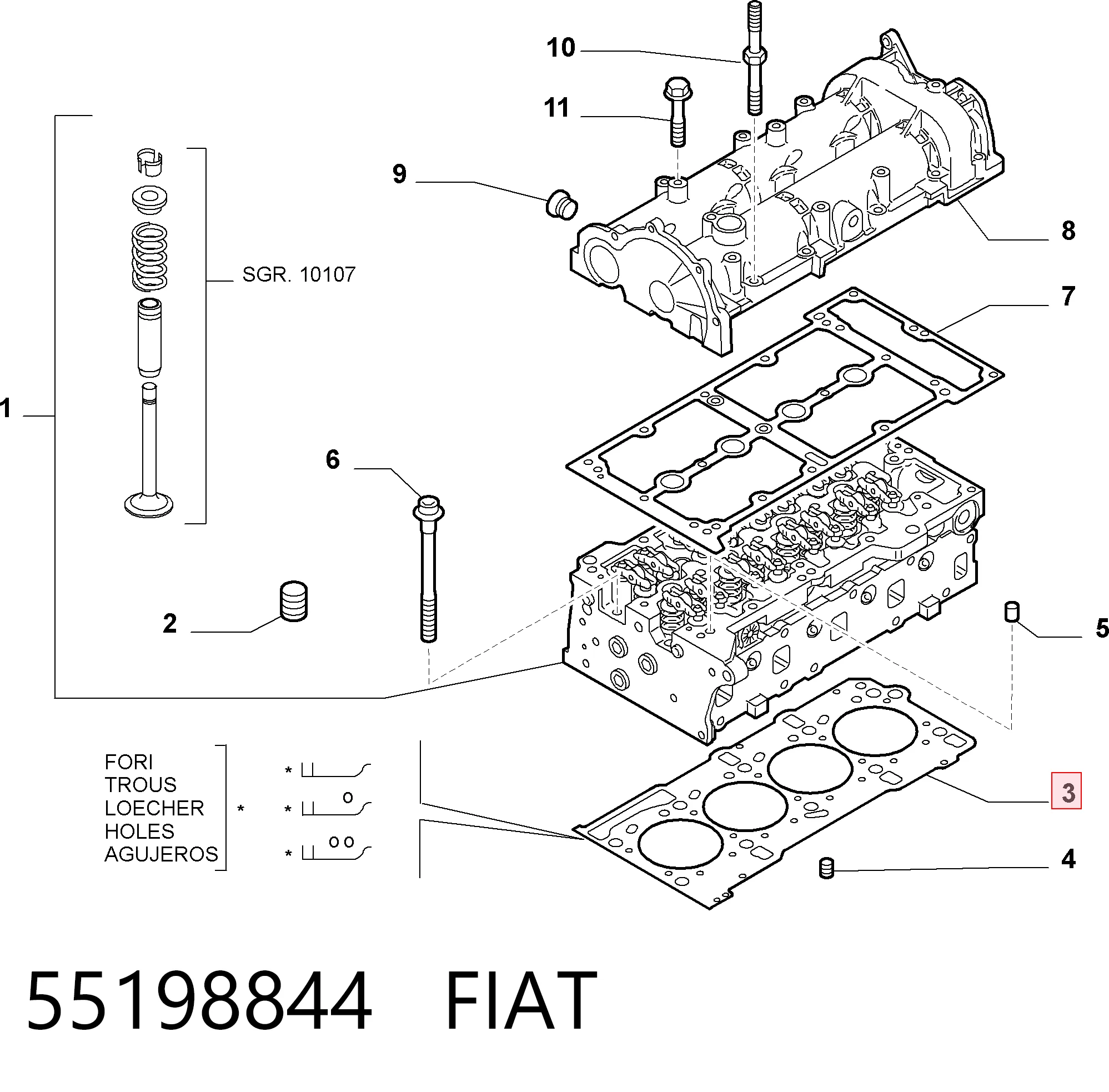 Empaquetadura de culata para Fiat Siena  178