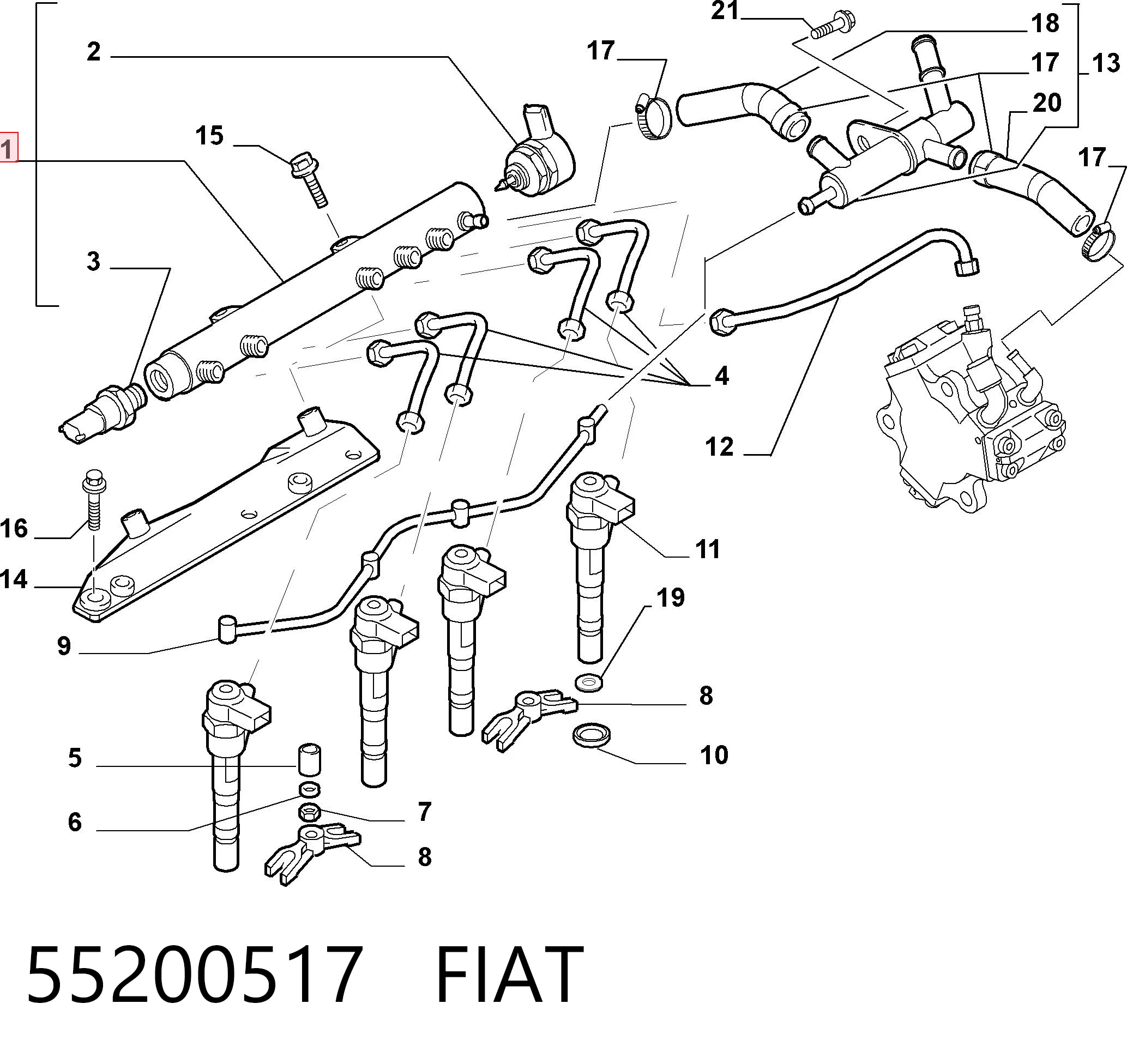 93192559 General Motors Rampa de combustible