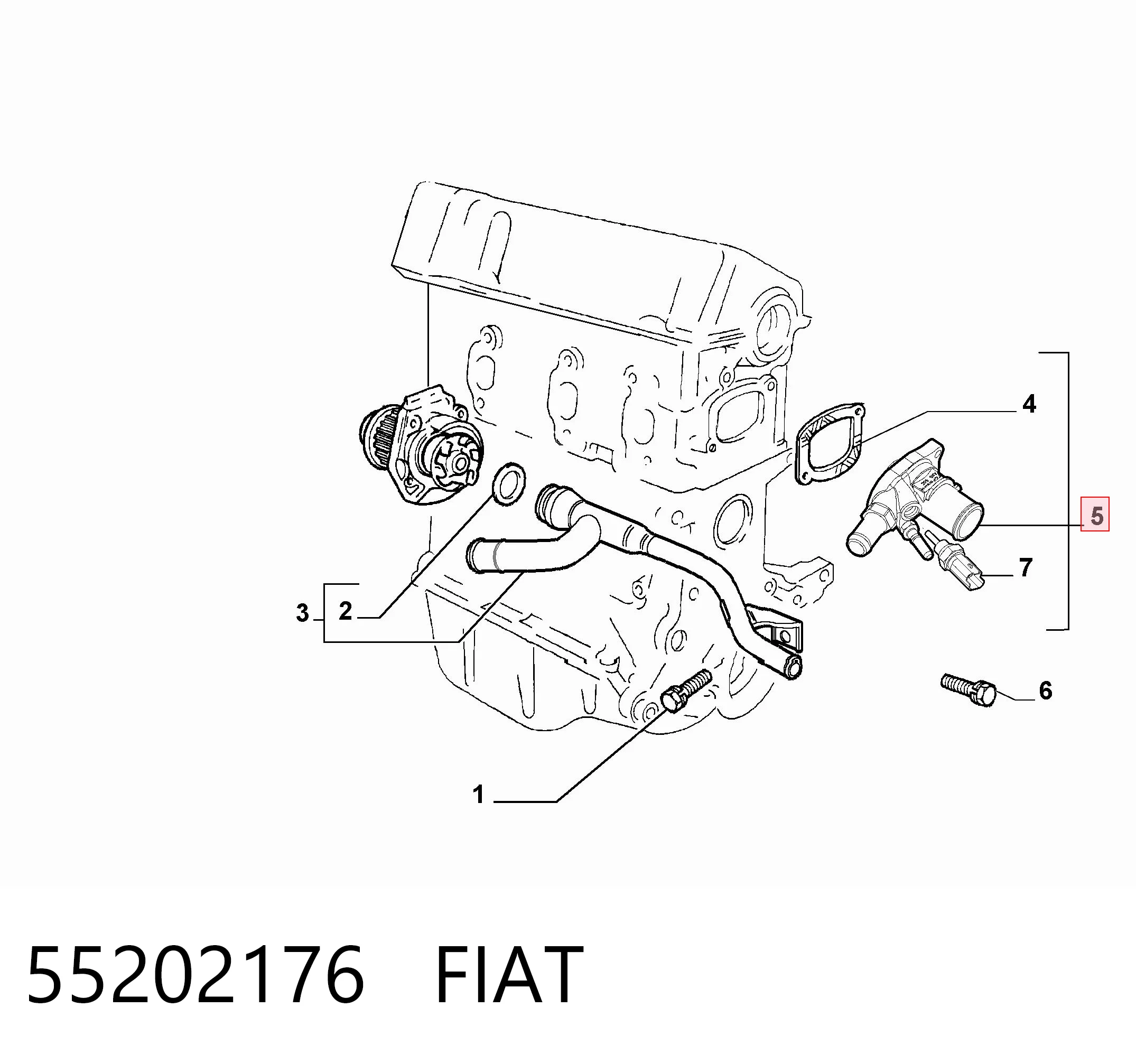 55202176 Fiat/Alfa/Lancia Termostato de agua