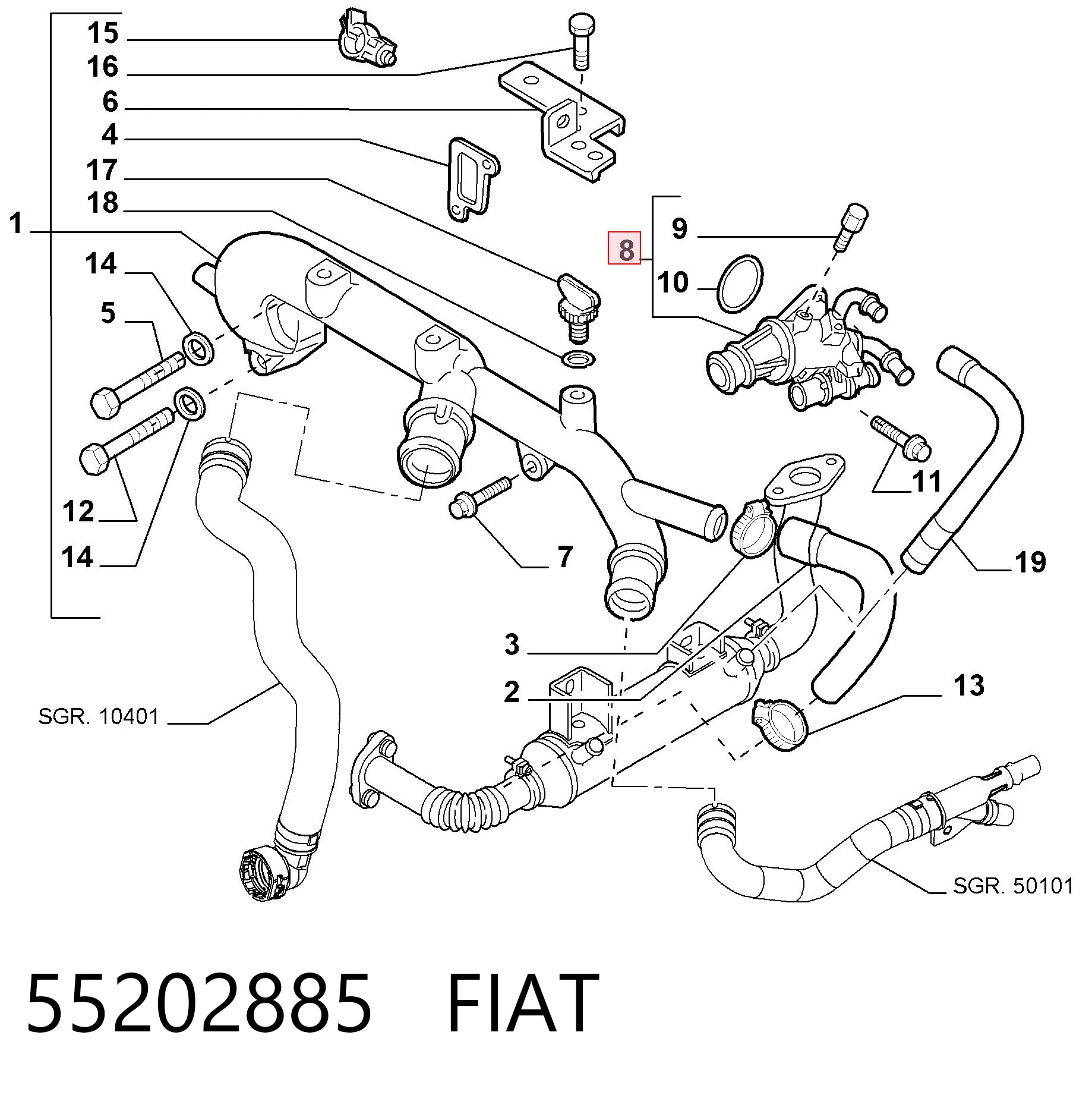 Caja termostato Fiat Stilo  hatchback comprar en España