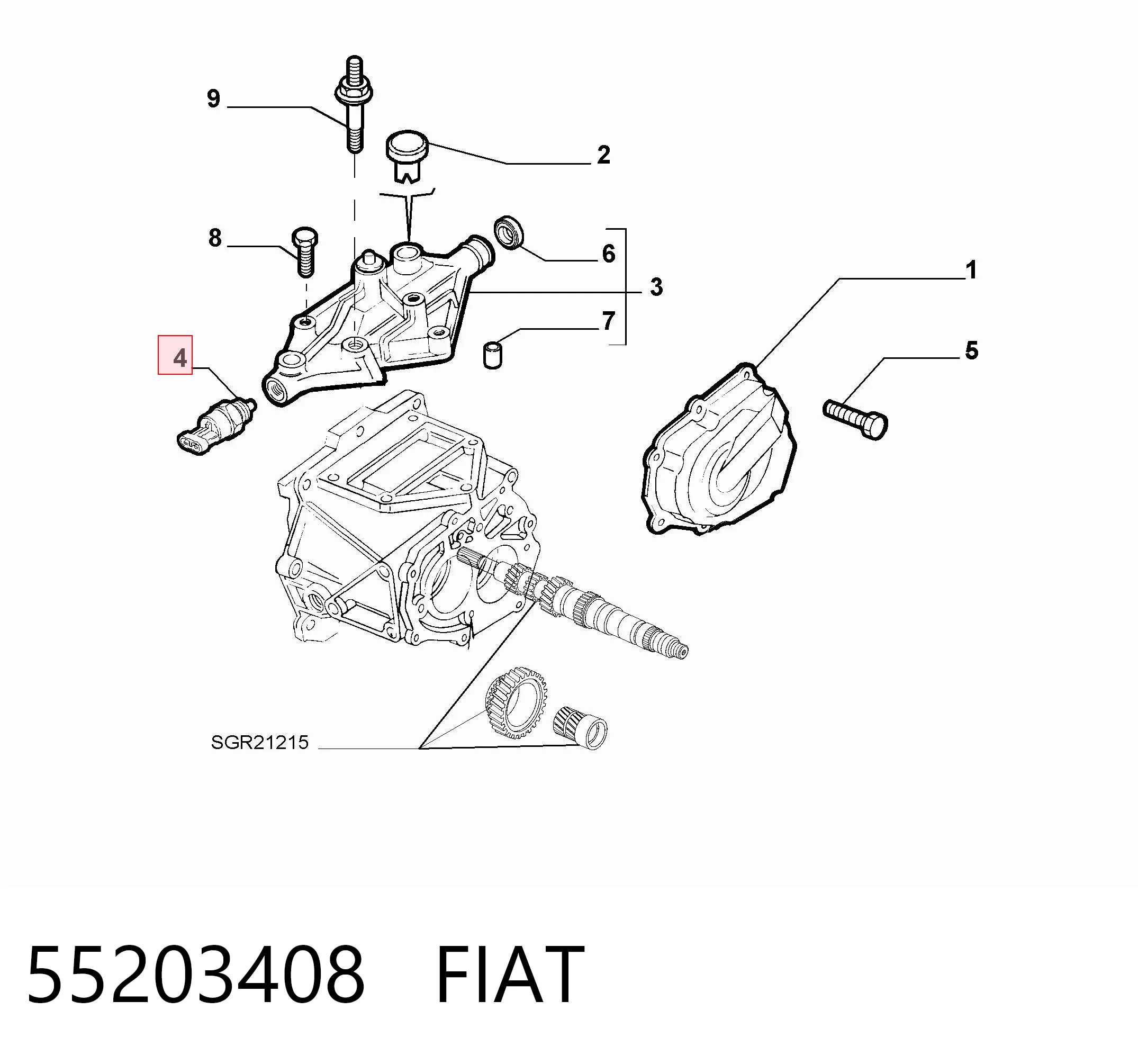 55203408 Fiat/Alfa/Lancia Interruptor de marcha atras