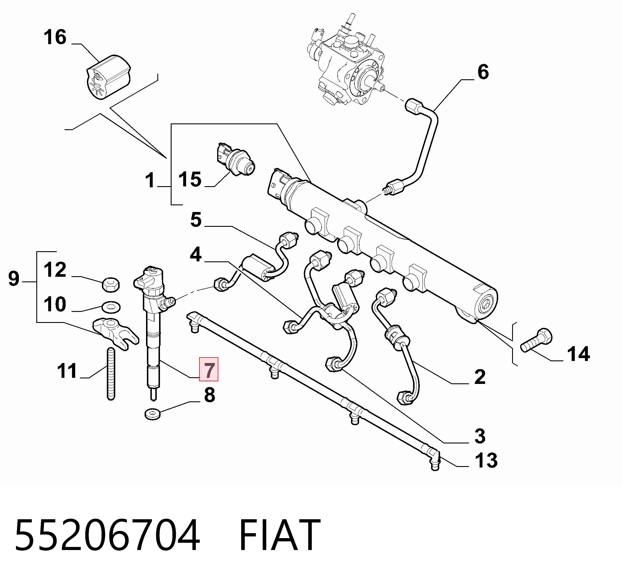 55206704 Fiat/Alfa/Lancia Inyector de combustible