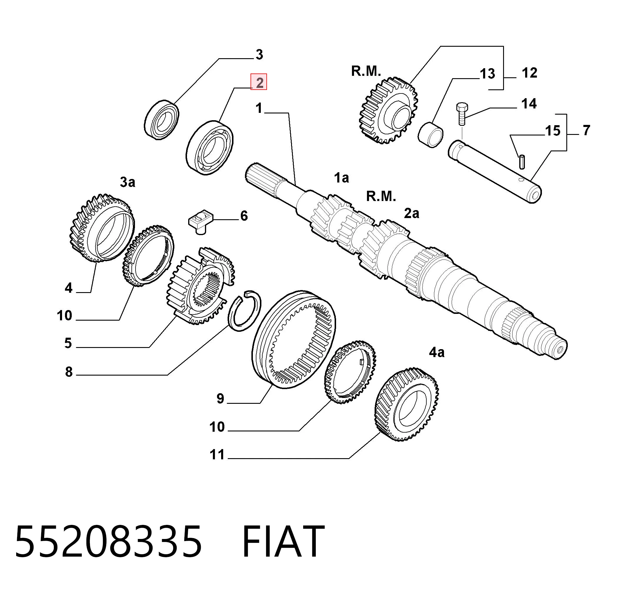 Cojinete, caja de cambios 55208335 FIAT