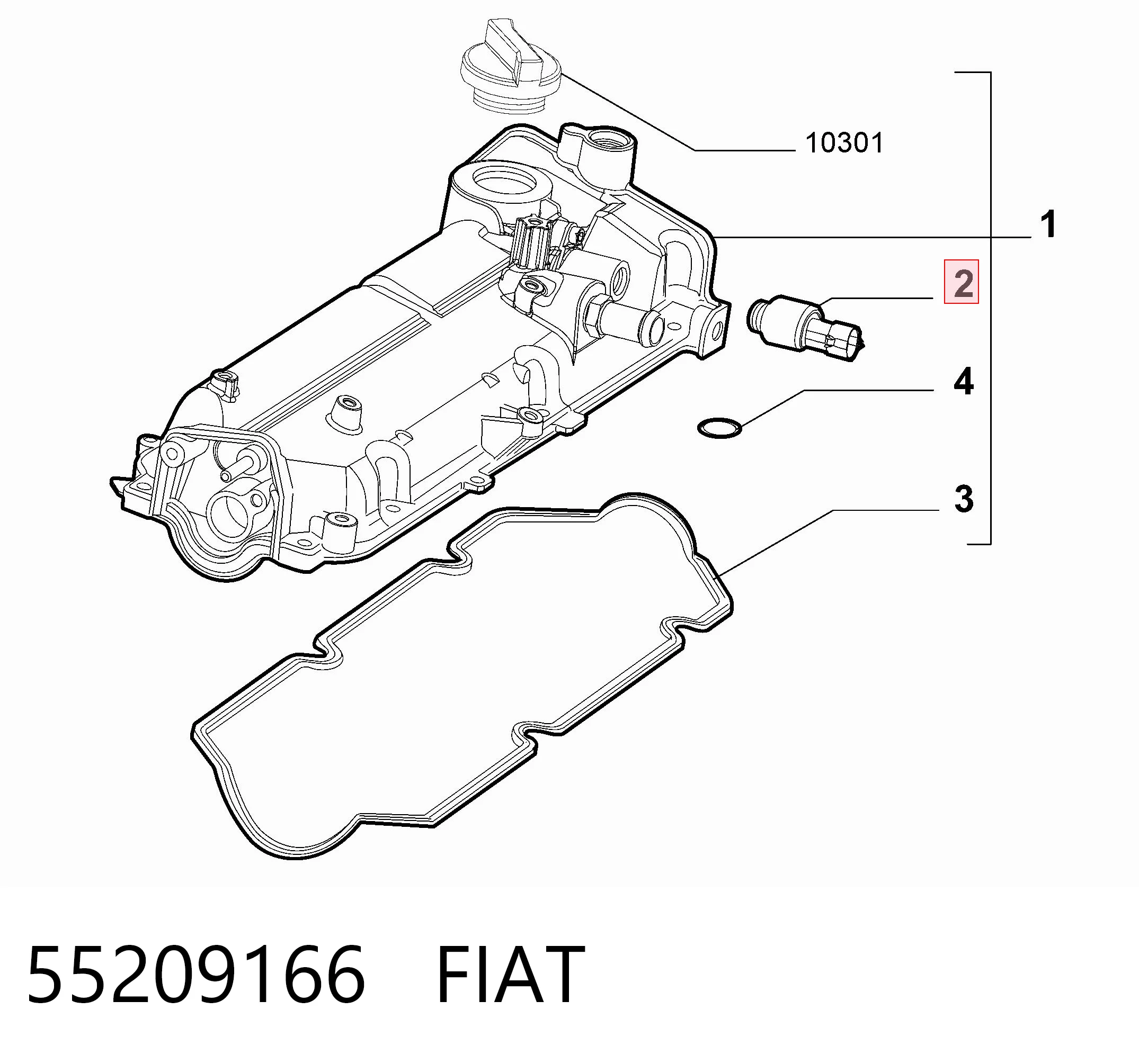 55209166 Fiat/Alfa/Lancia Válvula control, ajuste de levas