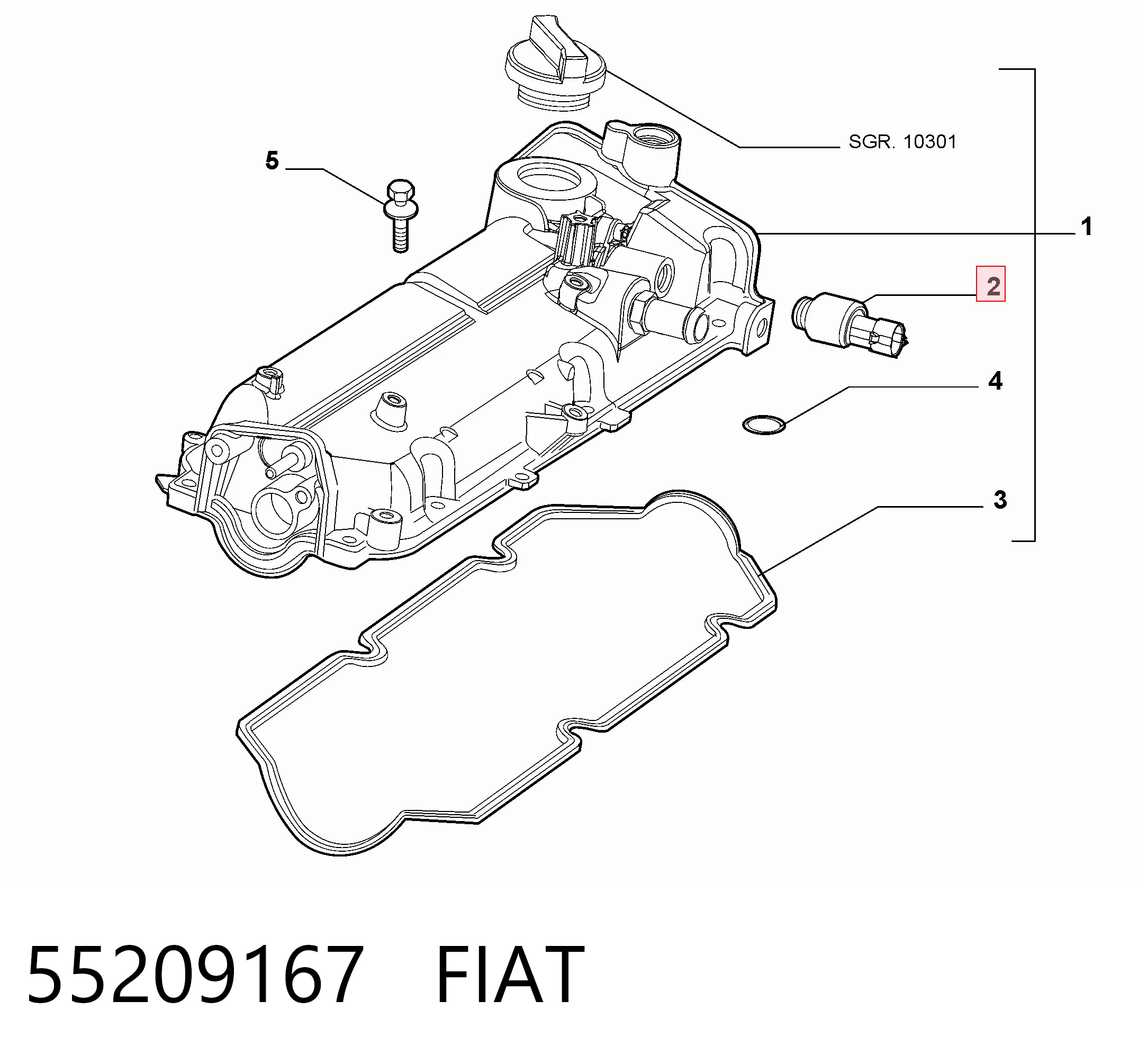55209167 Fiat/Alfa/Lancia Válvula control, ajuste de levas
