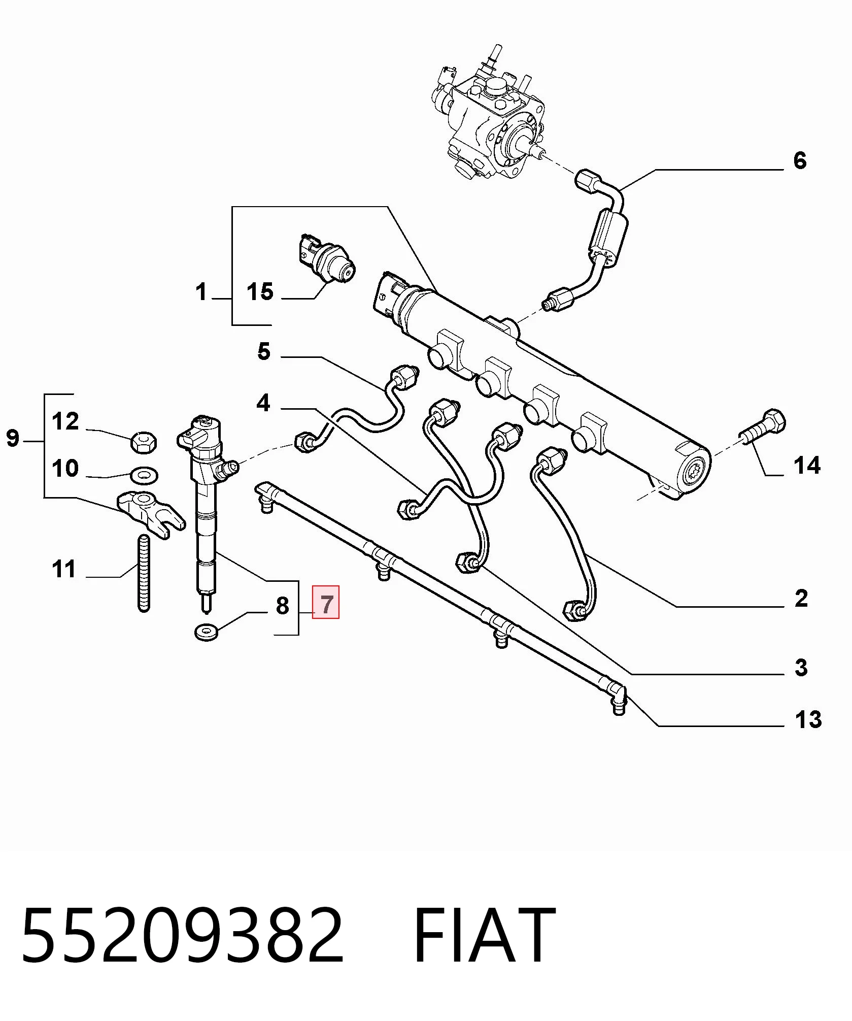 55209382 Fiat/Alfa/Lancia Inyector de combustible