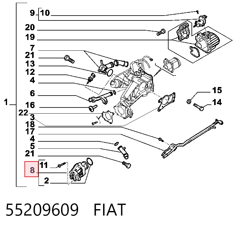 55209609 Fiat/Alfa/Lancia Válvula EGR