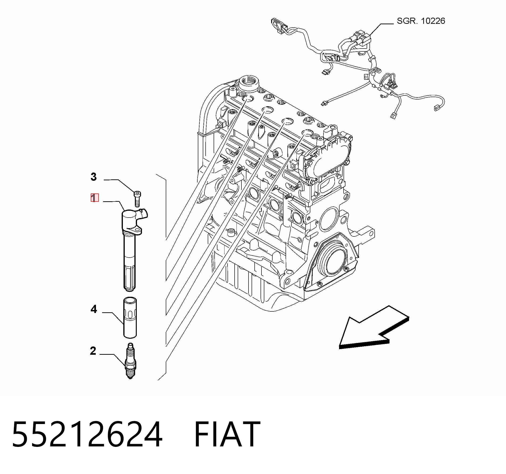 55212624 Fiat/Alfa/Lancia Bobina de ignición