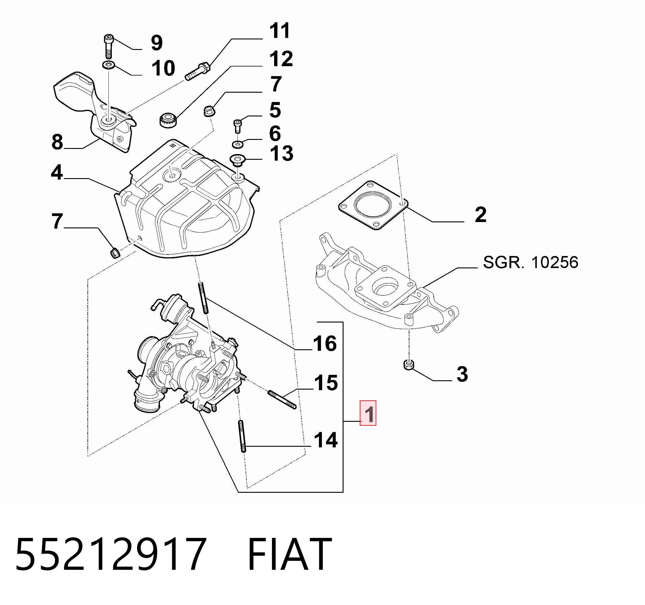 55212917 Fiat/Alfa/Lancia Turbo para motor