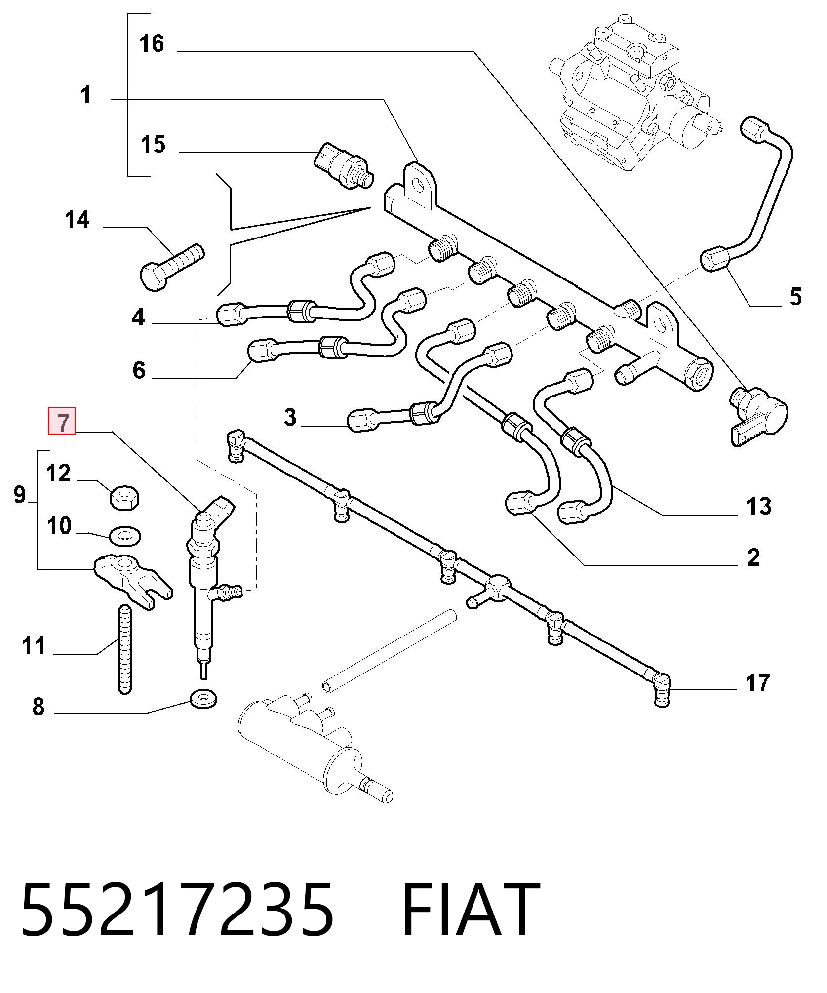55217235 Fiat/Alfa/Lancia Inyector de combustible
