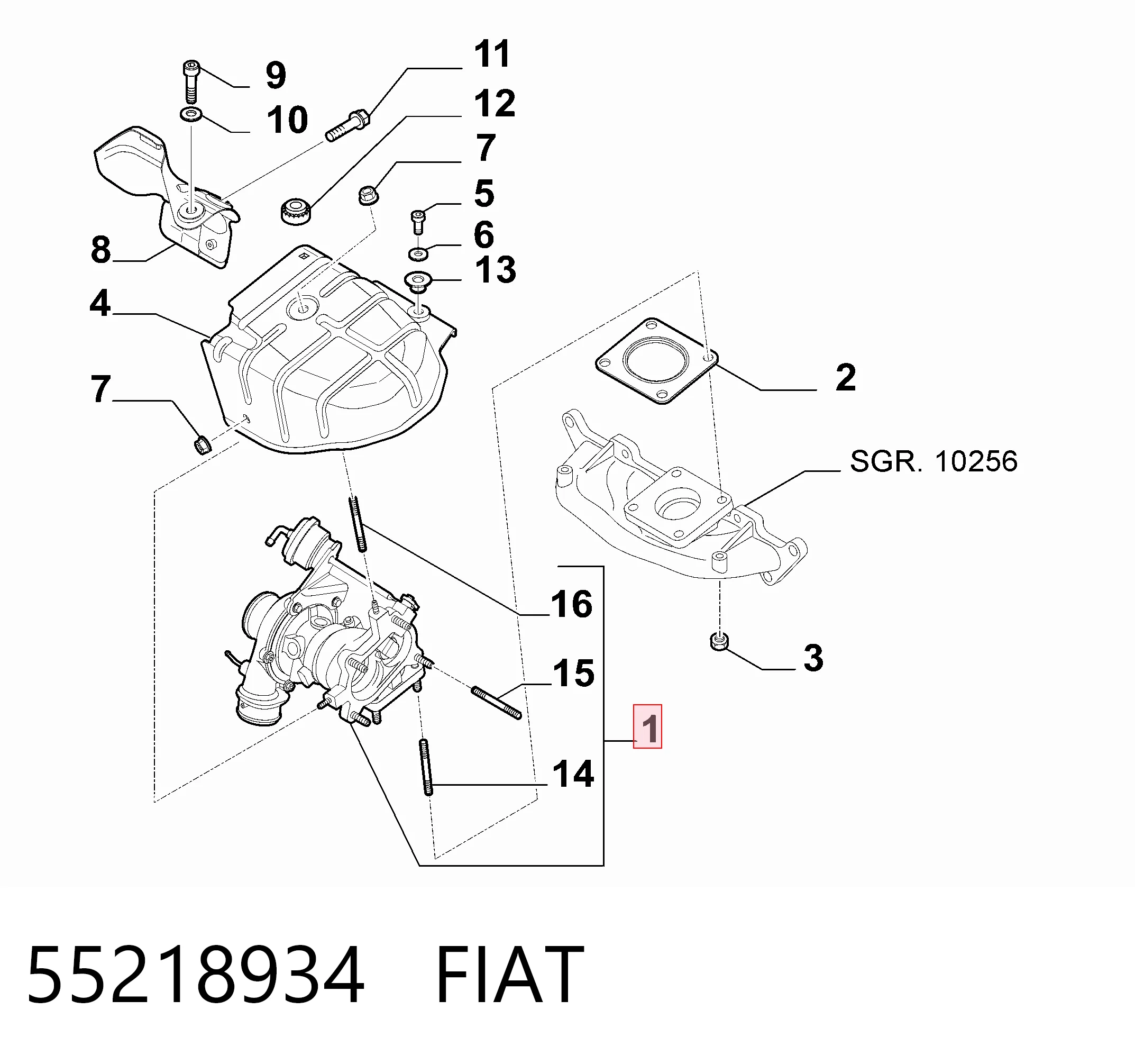 55218934 Fiat/Alfa/Lancia Turbo para motor