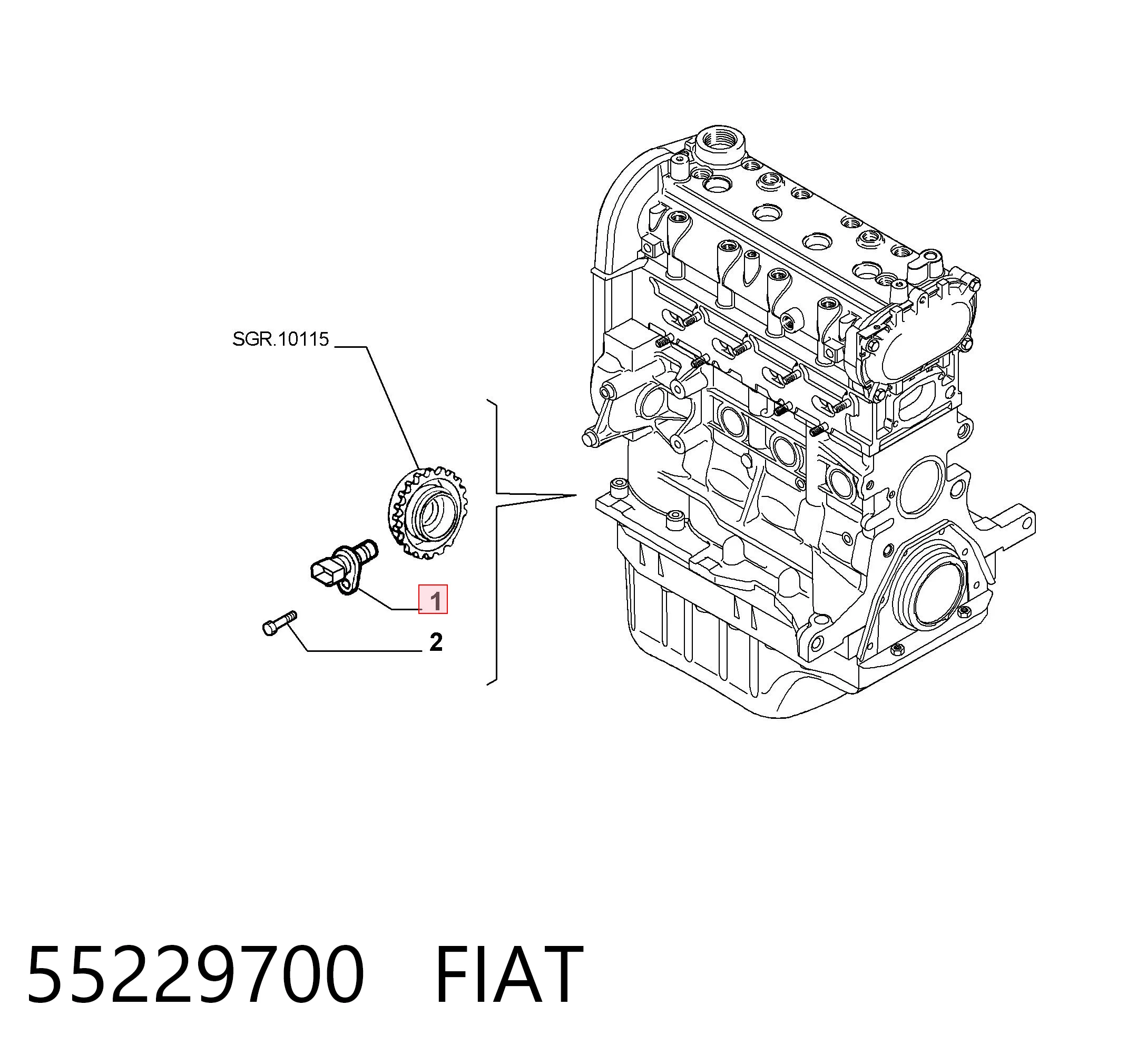 55229700 Fiat/Alfa/Lancia Sensor de posición del cigüeñal