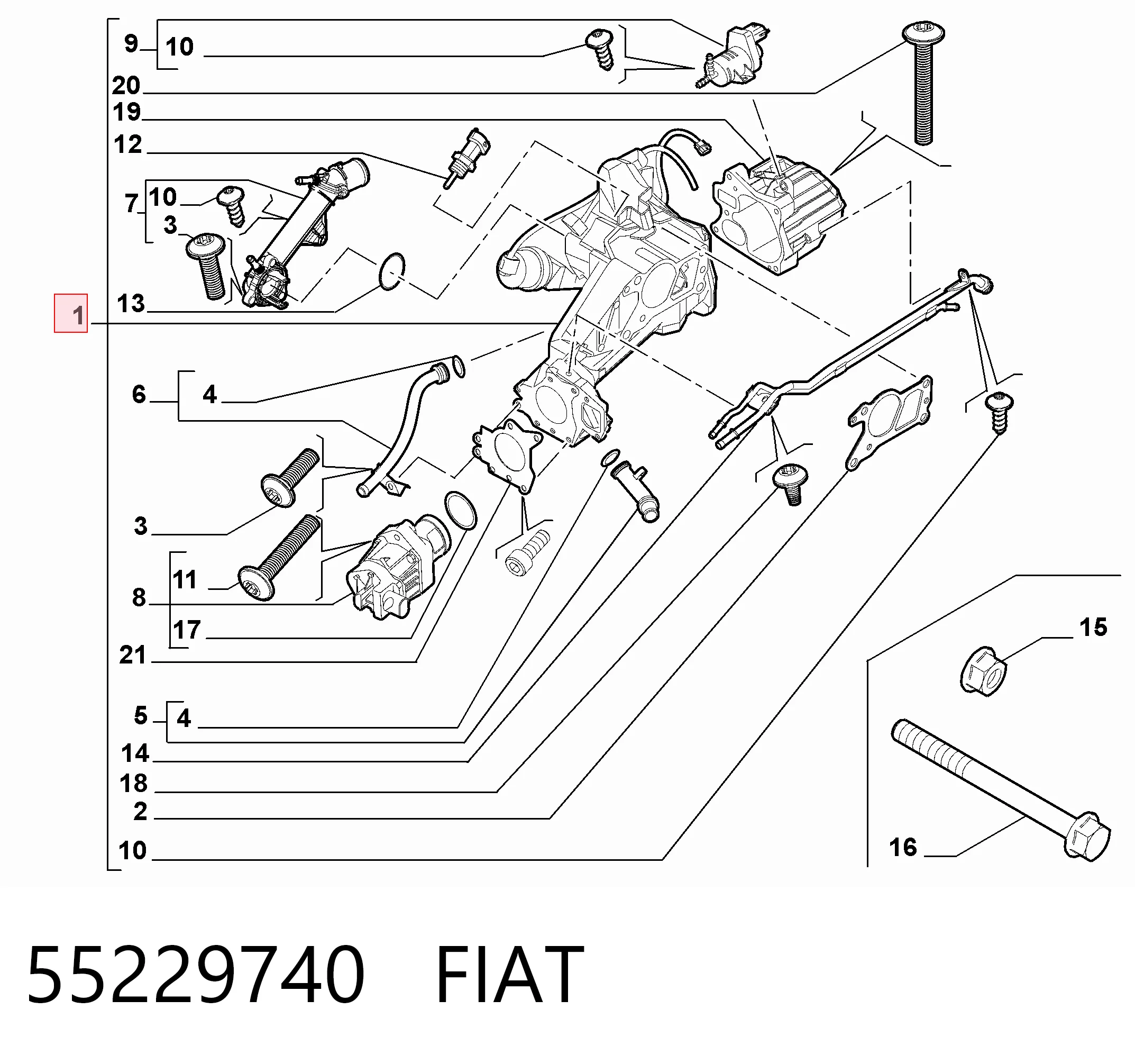 55229740 Fiat/Alfa/Lancia Válvula EGR