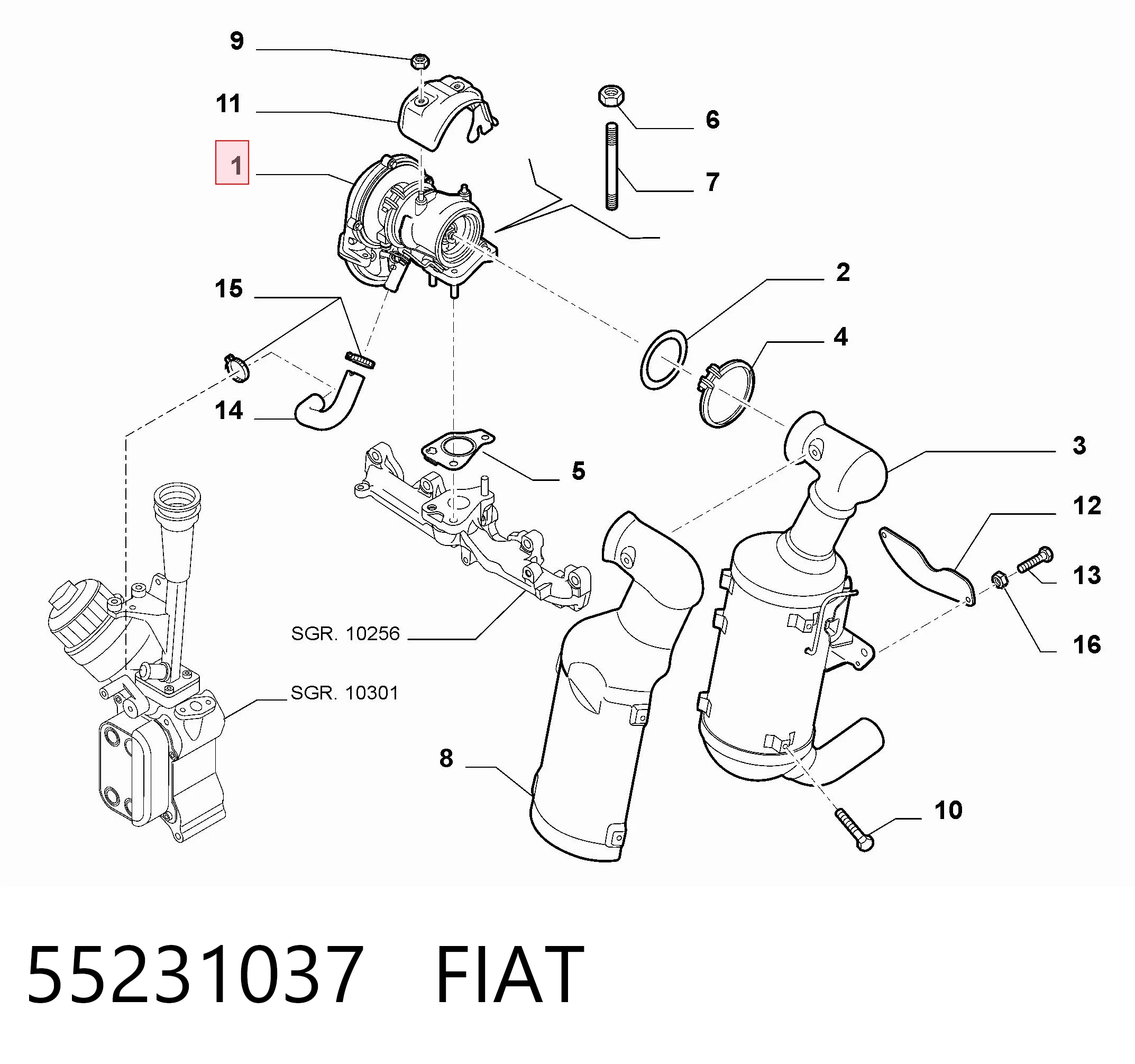 55231037 Fiat/Alfa/Lancia Turbo para motor