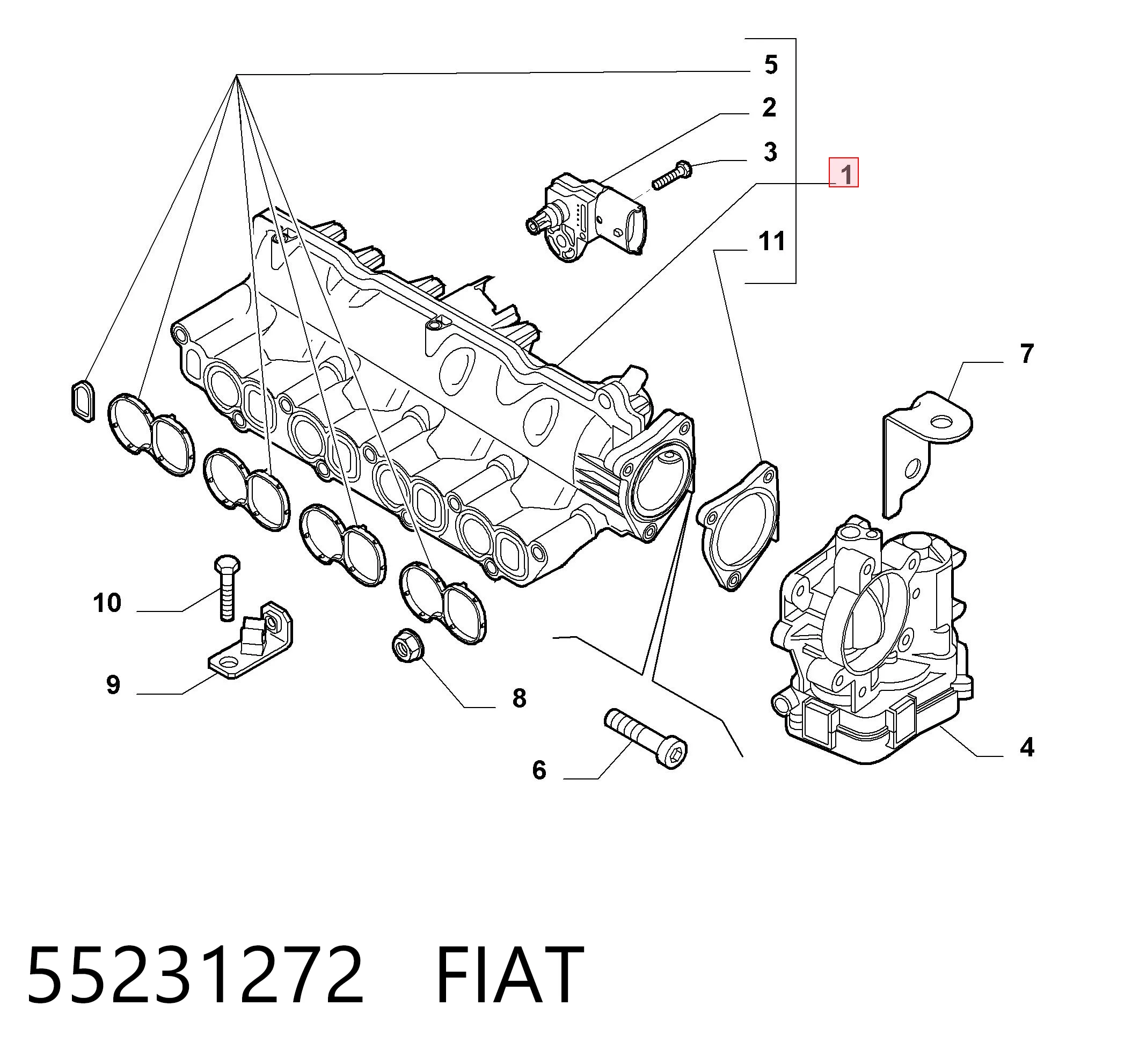 55231272 Fiat/Alfa/Lancia Colectores de admisión
