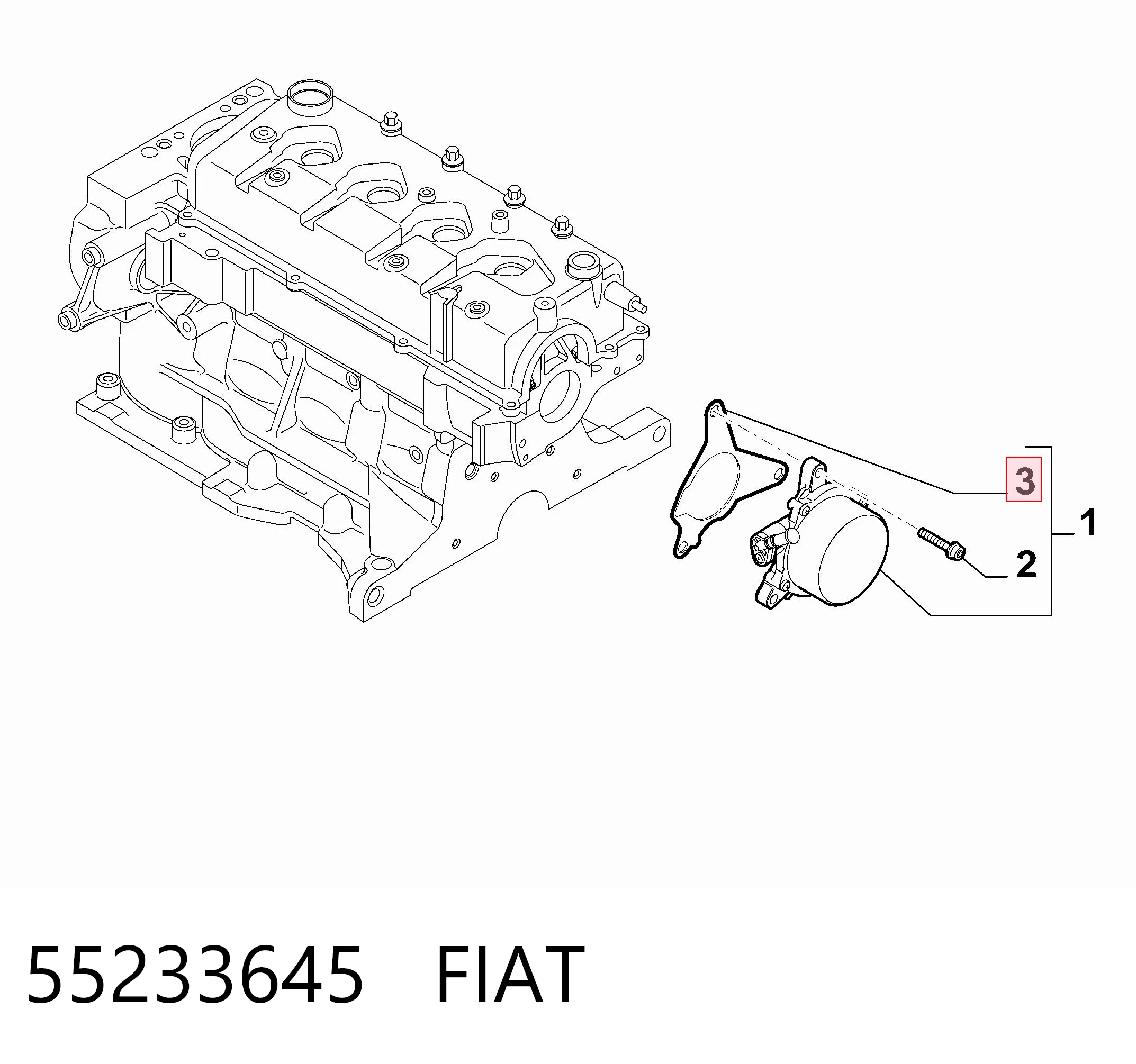 55233645 Fiat/Alfa/Lancia Junta de la bomba de vacío
