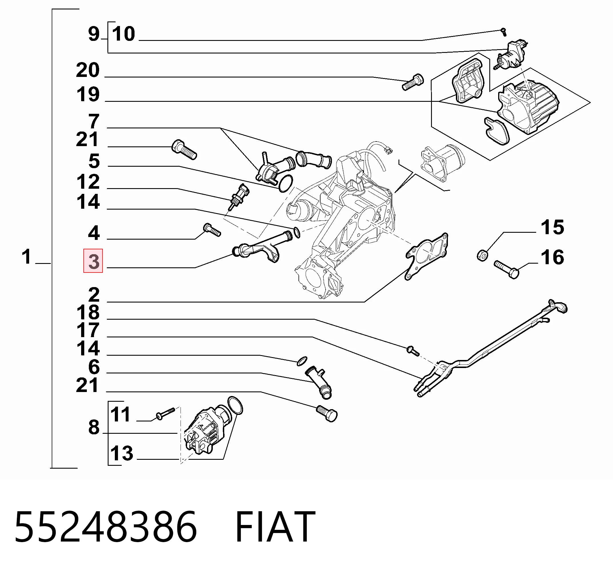 Comprar Manguera (tubo) del sistema de refrigeración Fiat 500 334 a bajo precio