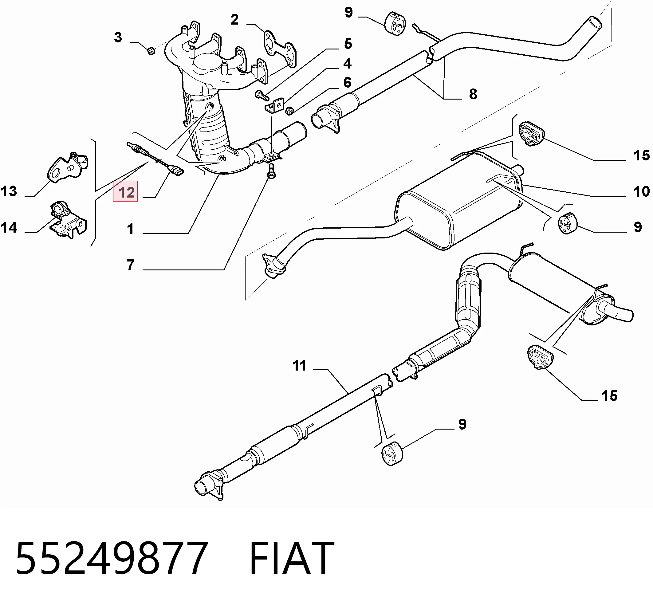 55249877 Fiat/Alfa/Lancia Sonda lambda (NOx, O2)