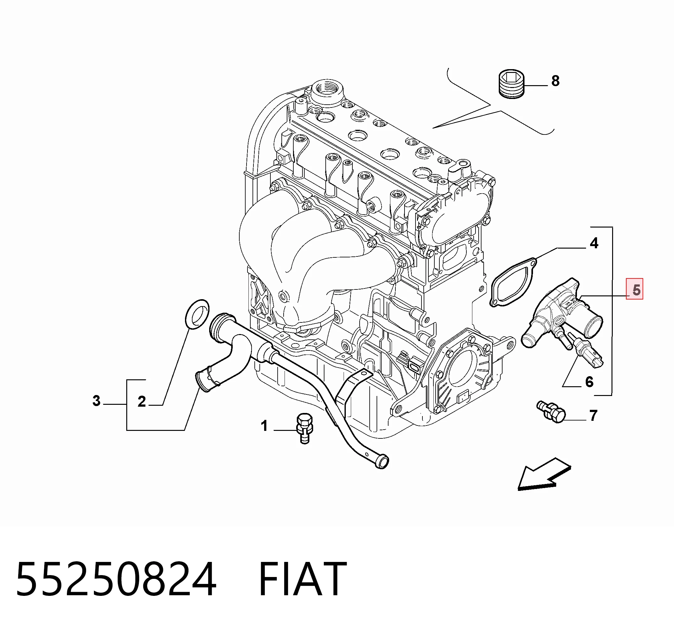 55250824 Fiat/Alfa/Lancia Termostato de agua