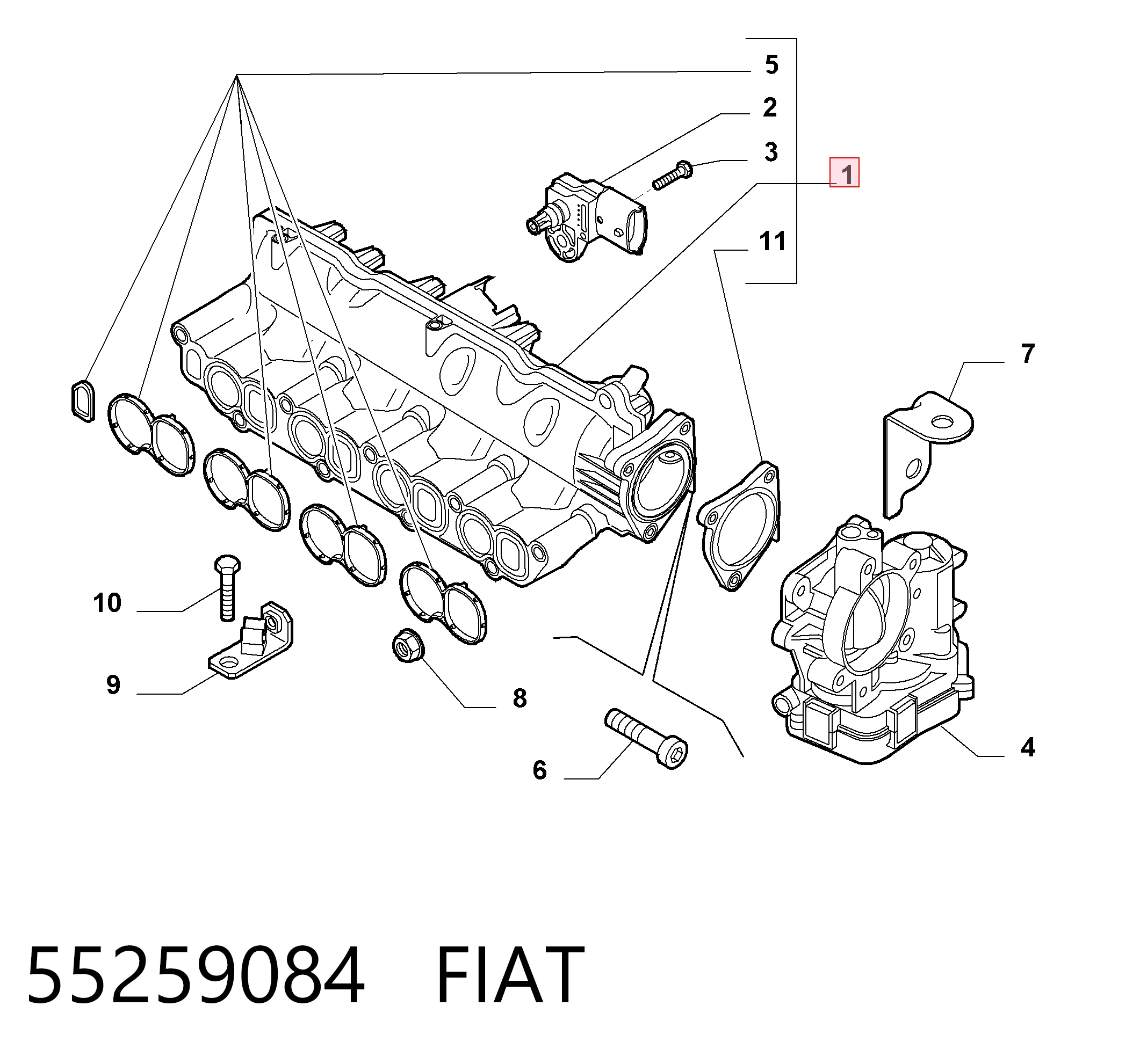 55259084 Fiat/Alfa/Lancia Colectores de admisión