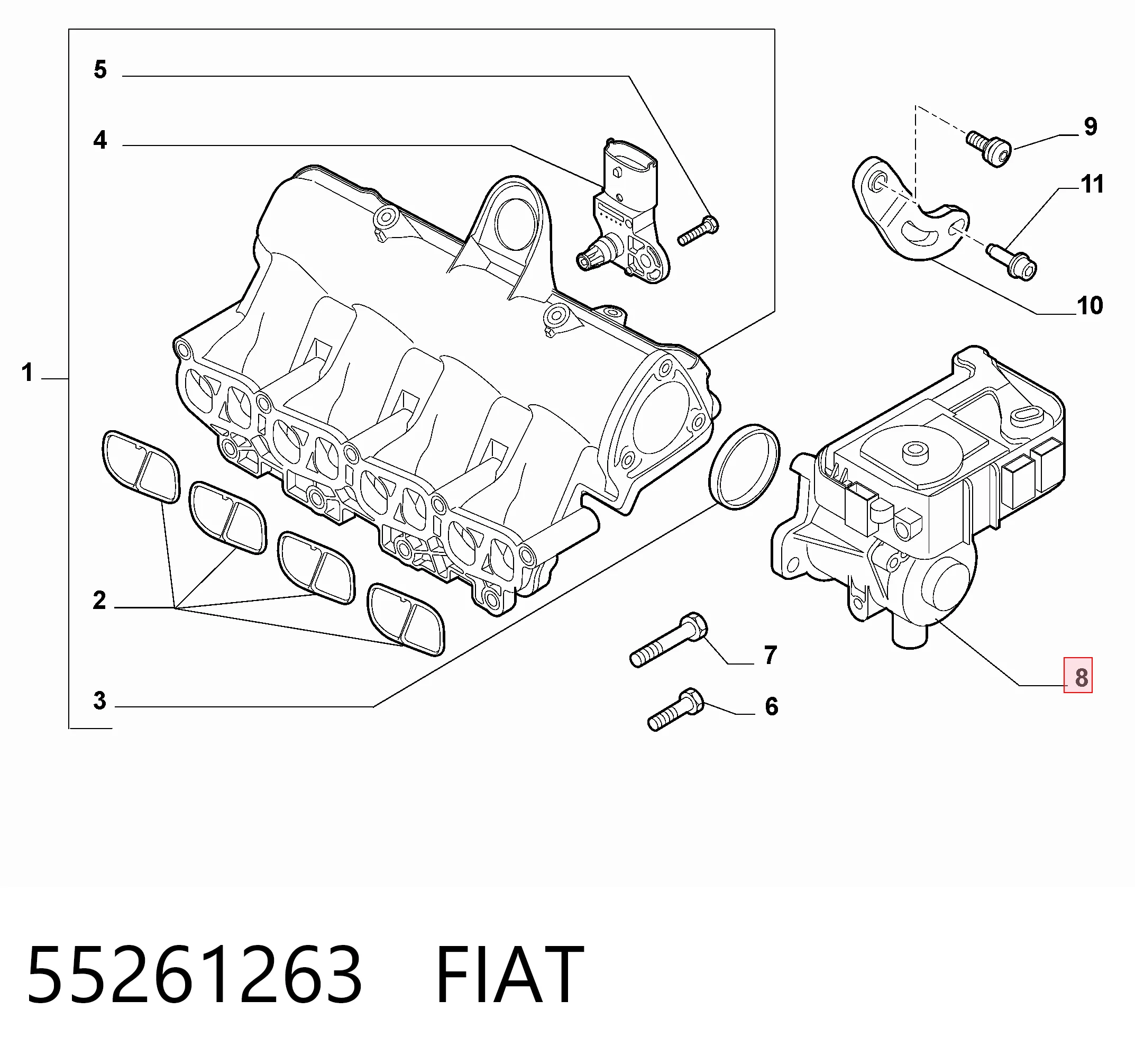 Cuerpo de mariposa 55213019 Opel