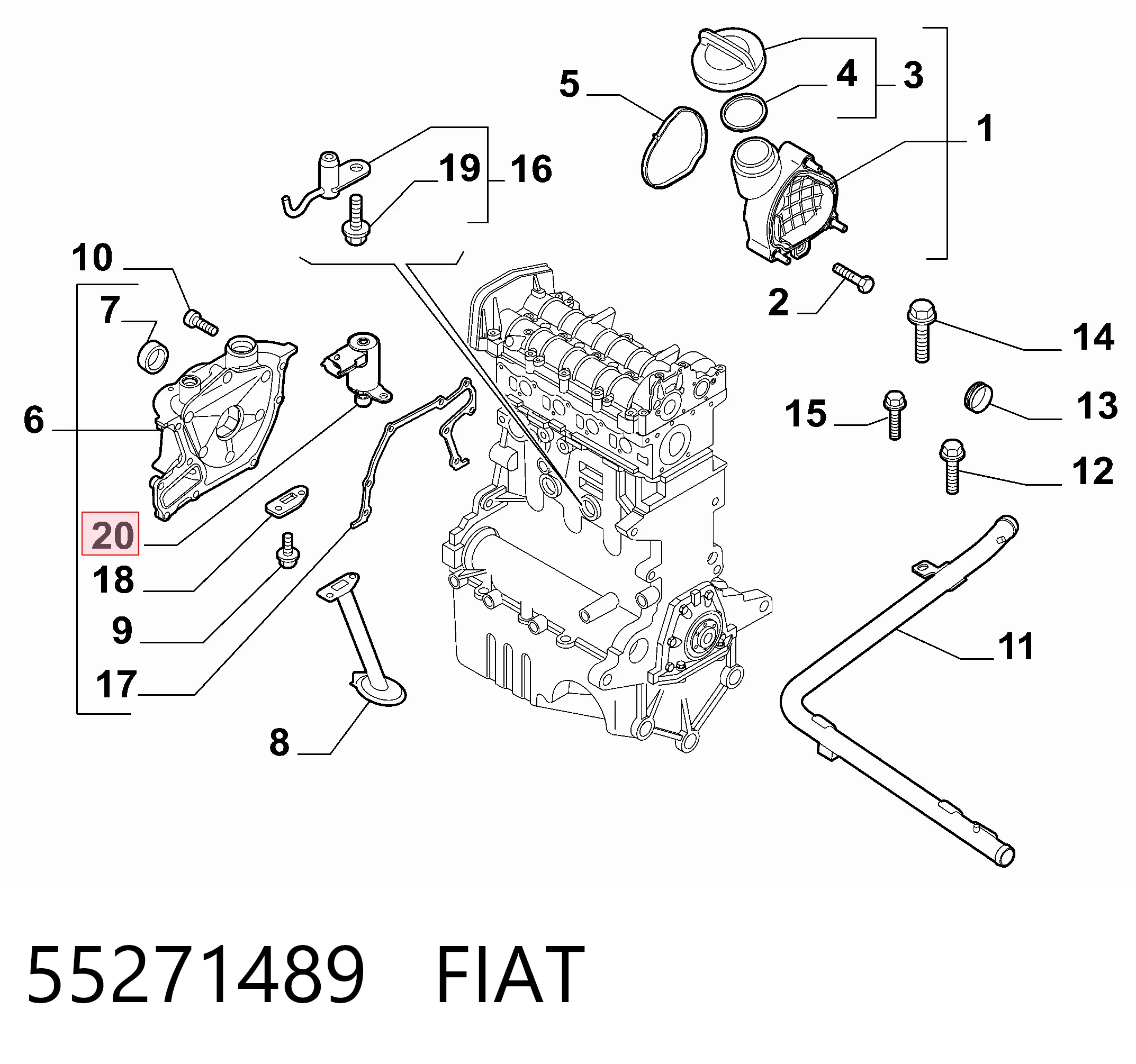 55271489 Fiat/Alfa/Lancia Válvula reguladora de presión de aceite
