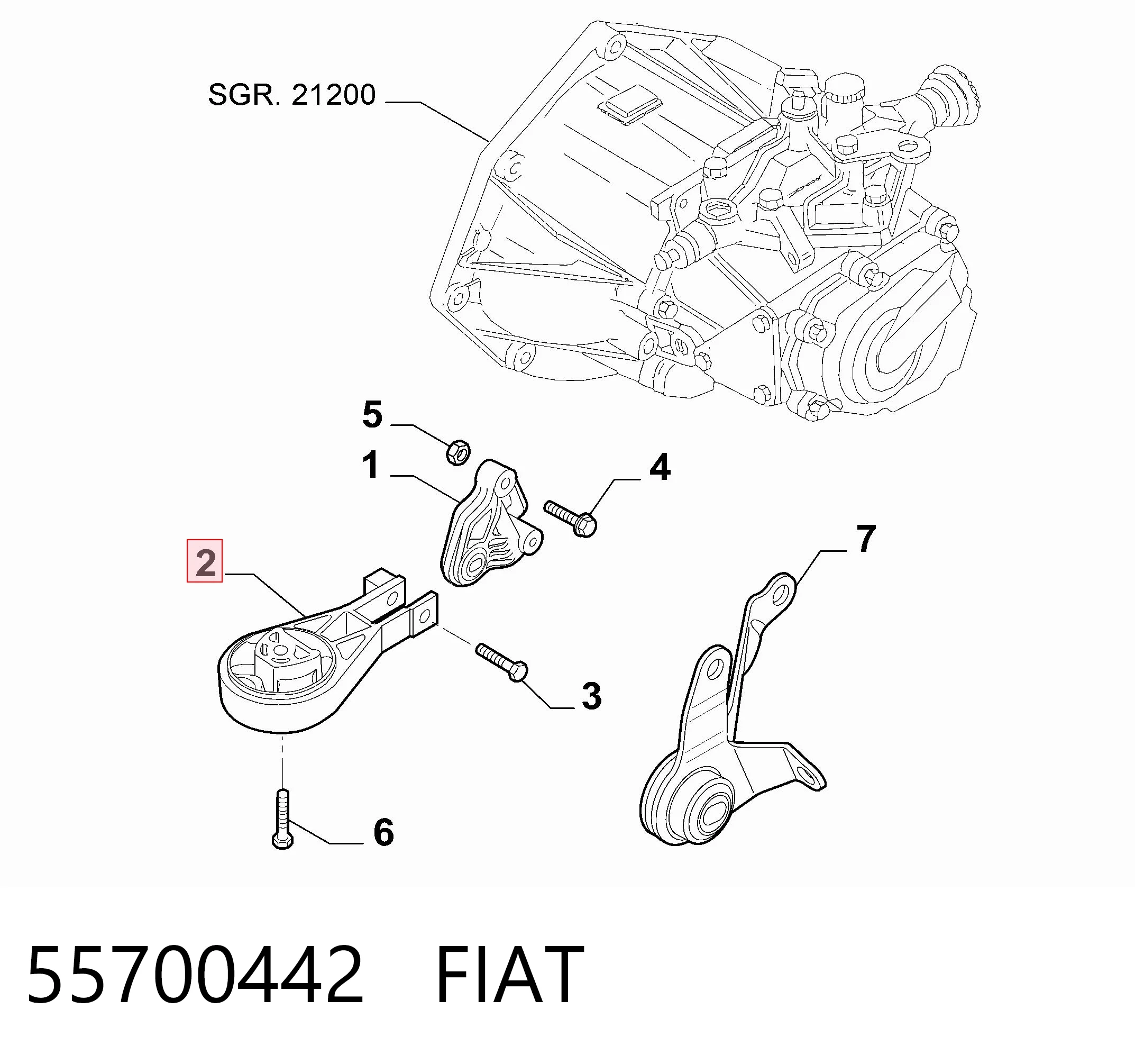 Taco de motor delantero para Alfa Romeo Mito (955)