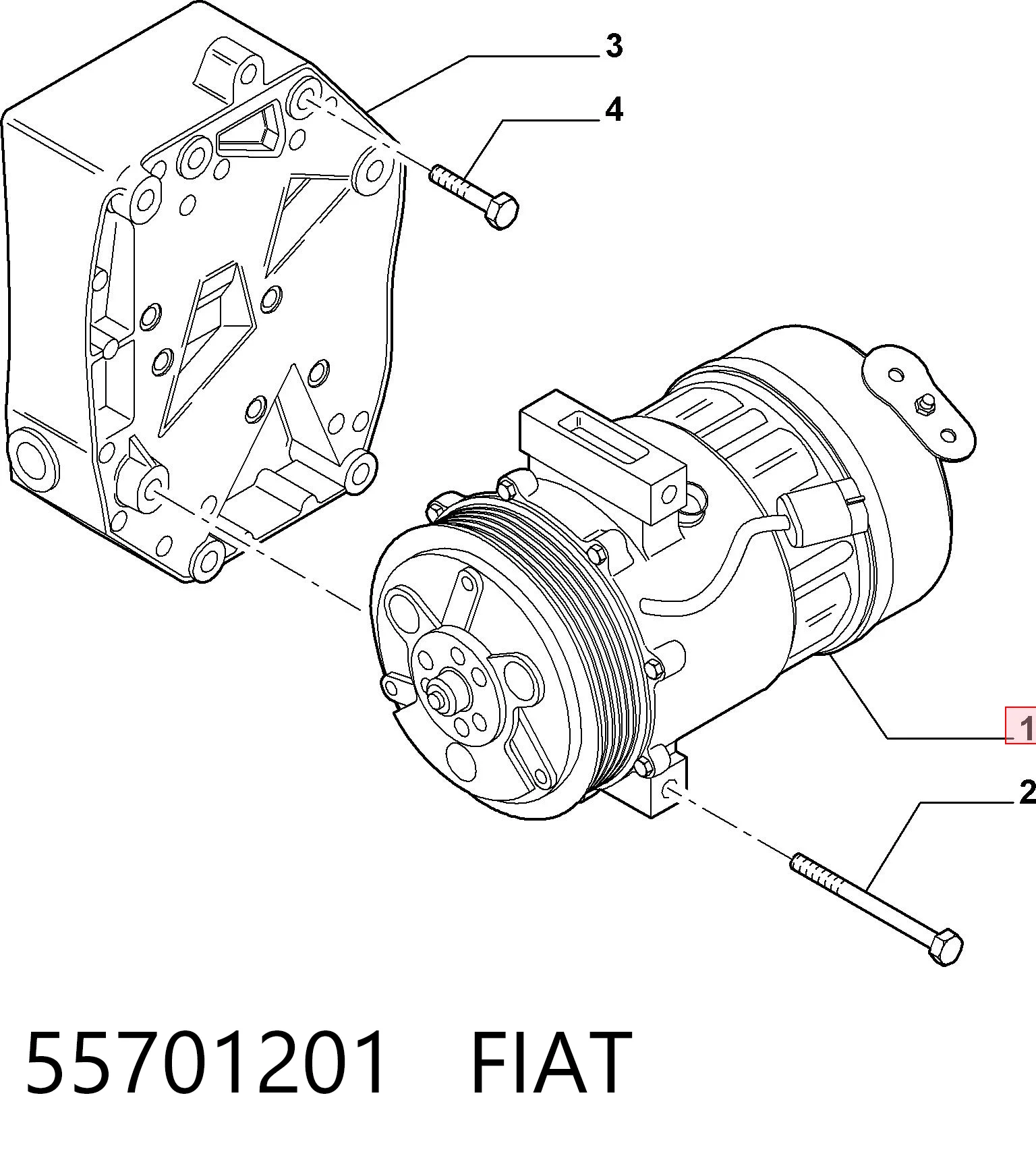 55701201 Fiat/Alfa/Lancia Compresor climatizador