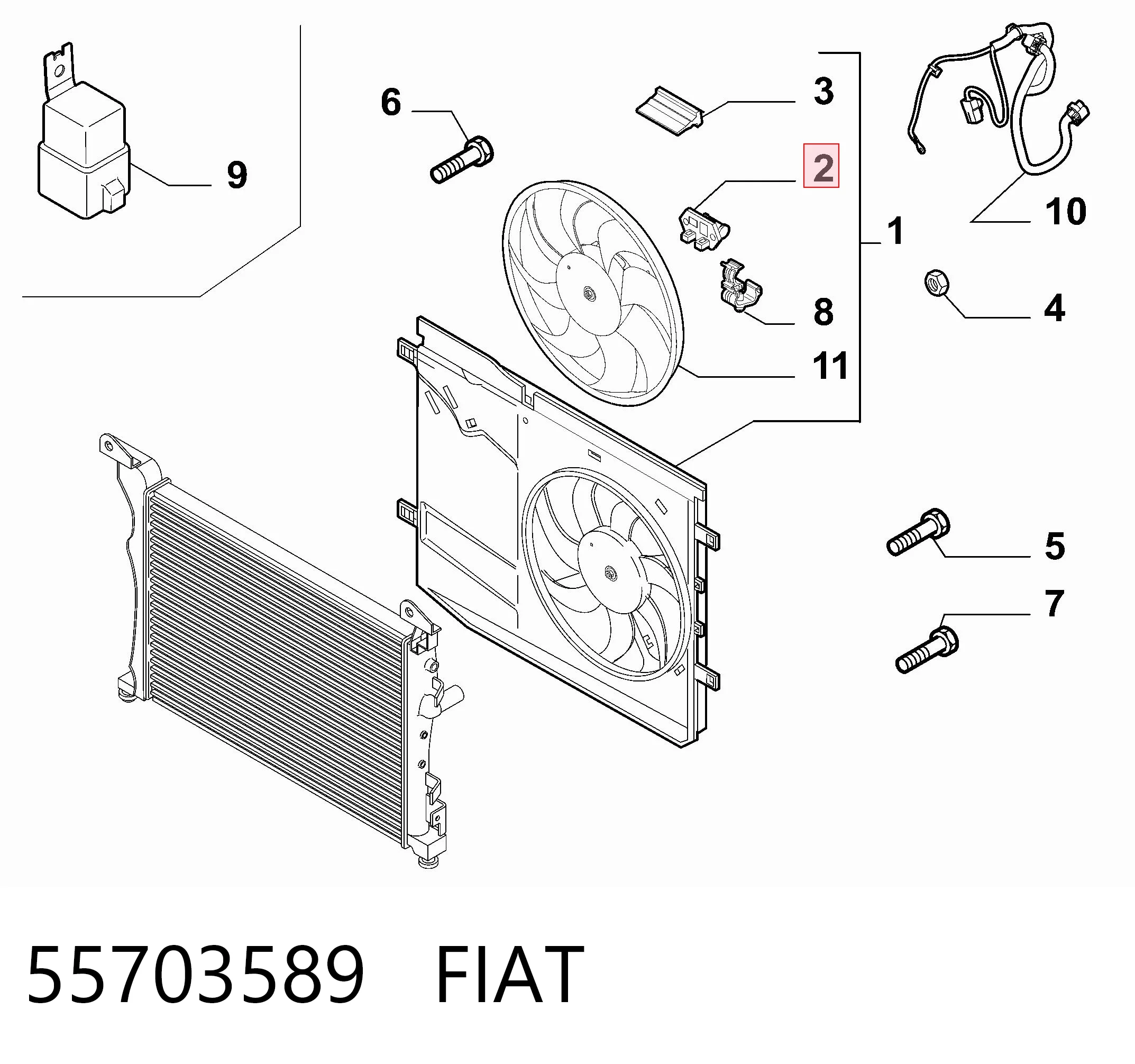 55703589 Fiat/Alfa/Lancia Resistencia del motor del ventilador del aire acondicionado