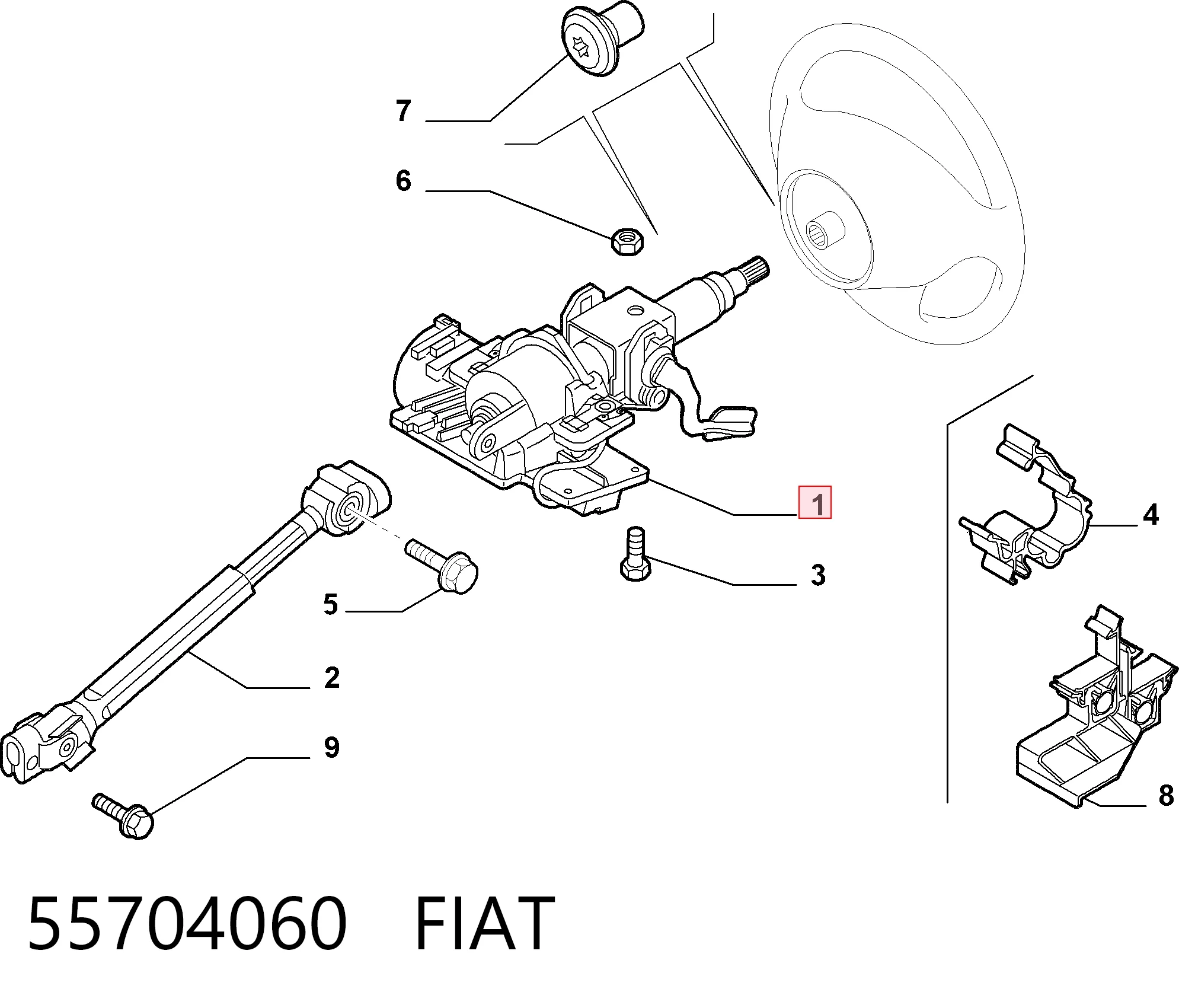 Comprar Columna dirección Fiat Punto GRAND 199