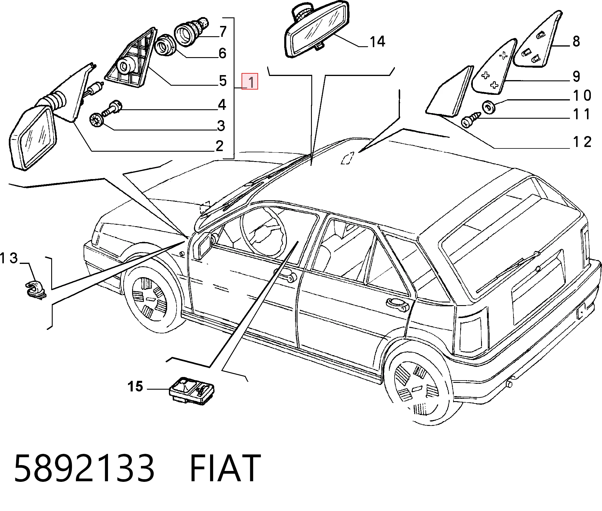 Retrovisor izquierdo Fiat Tipo 
