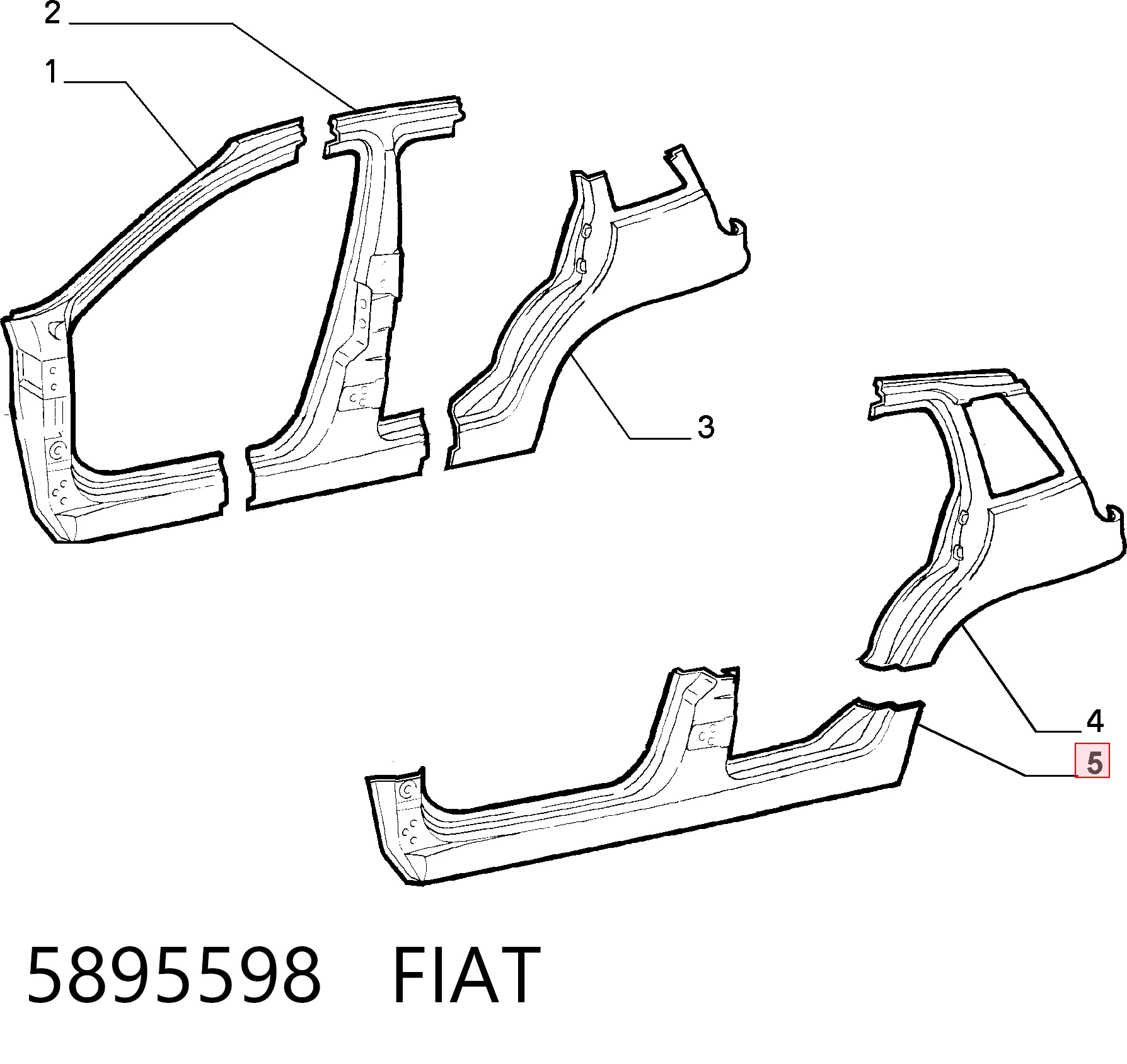 Comprar Umbral exterior derecho Fiat Punto I 176 a bajo precio