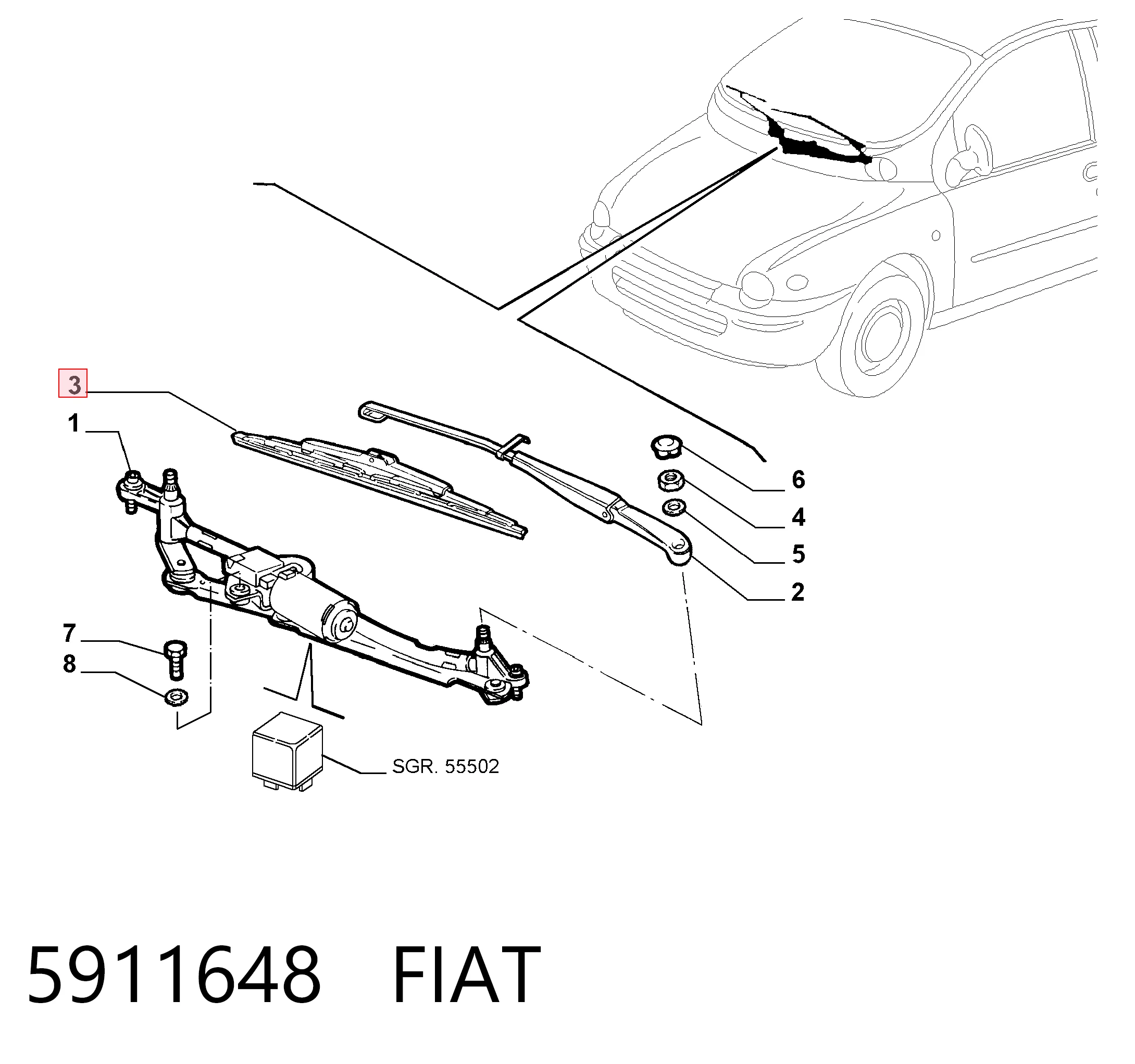 Limpiaparabrisas delantera para Alfa Romeo Giulietta  (940)
