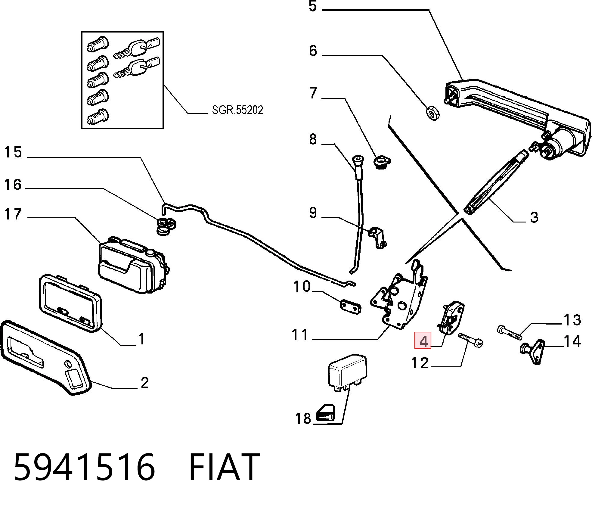 Comprar Cerradura de puerta delantera izquierda Fiat Fiorino 146 Uno a bajo precio