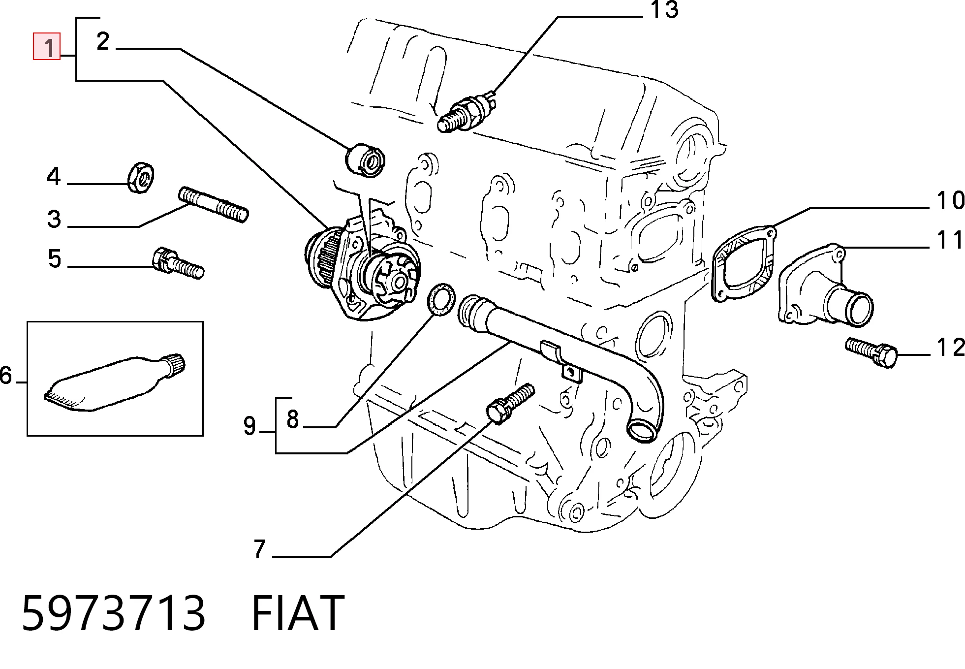 Motor de agua para Fiat Uno  (146A)