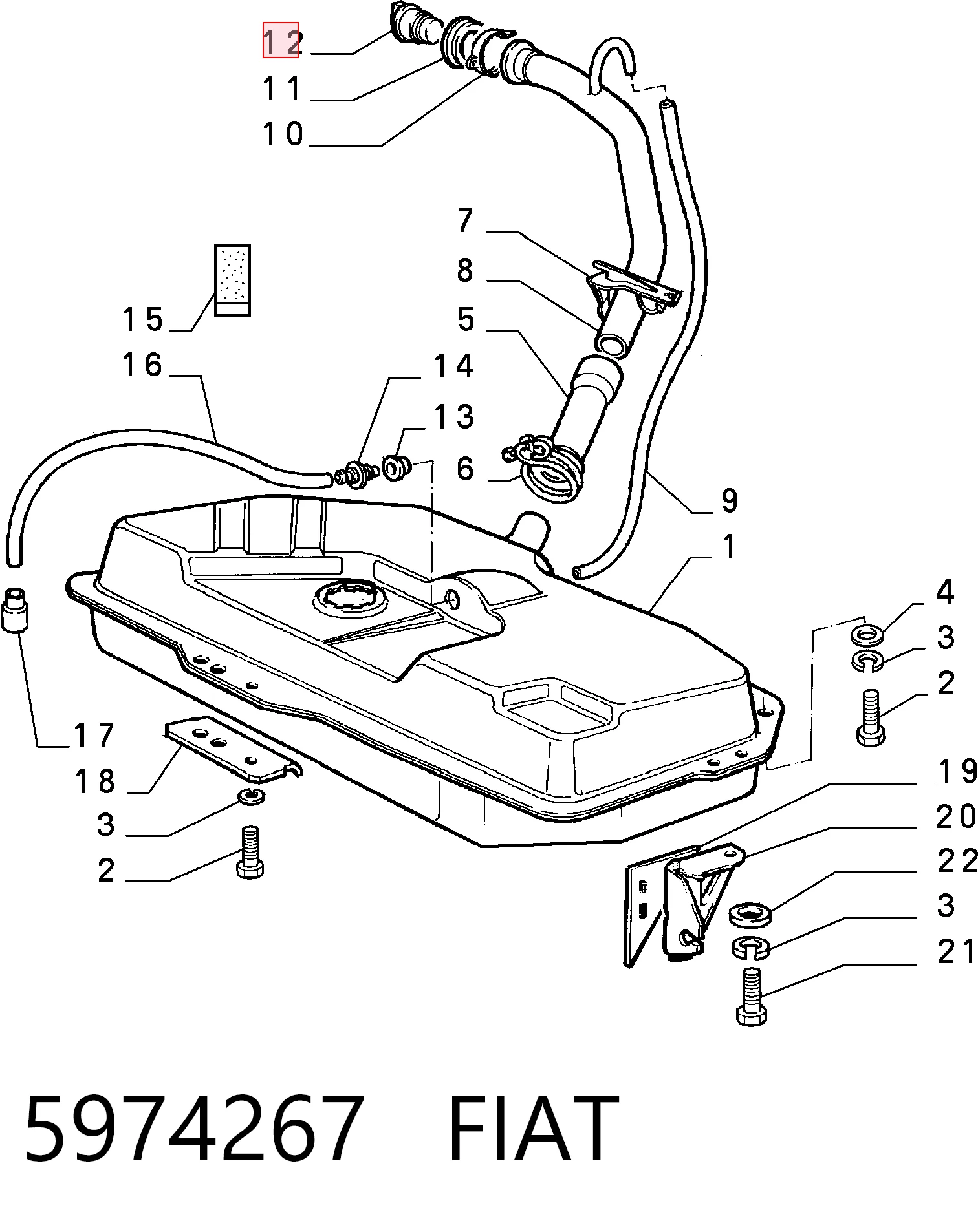 Tapa tanque combustible Fiat Fiorino  (1988-2001)