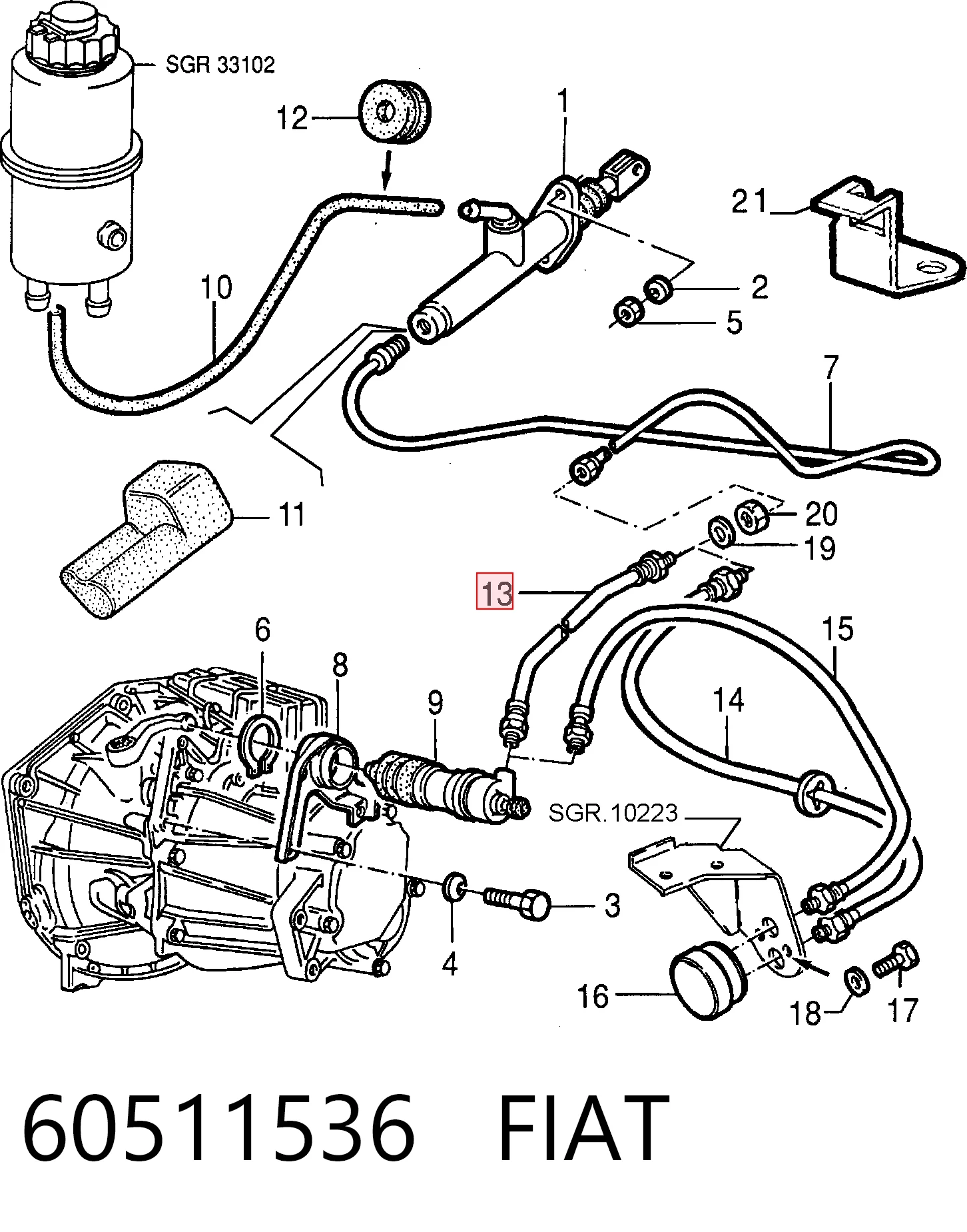 Tubo flexible de frenos delantero Alfa Romeo Mito (955)