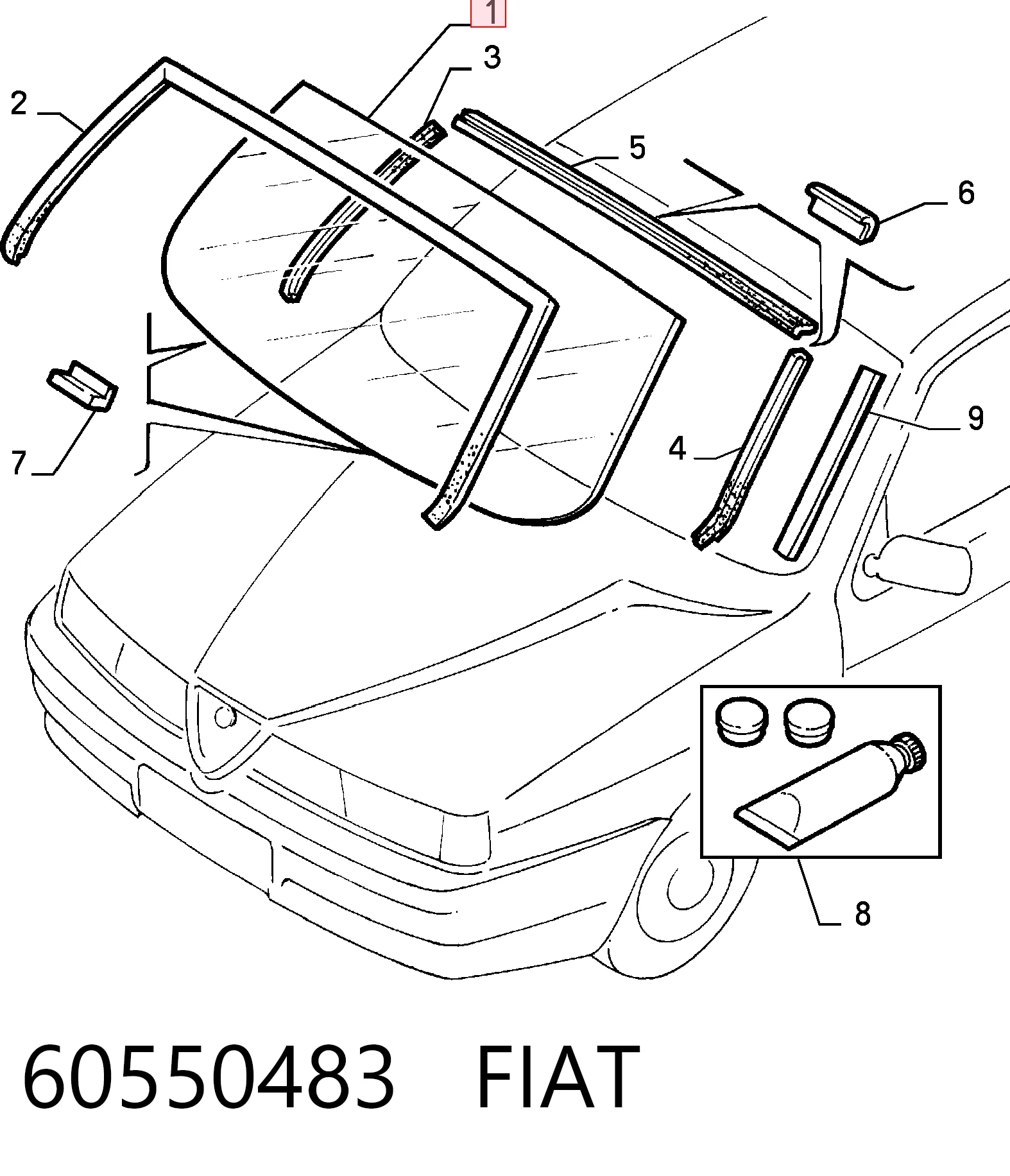 Comprar 7797987 Fiat/Alfa/Lancia Luna parabrisas