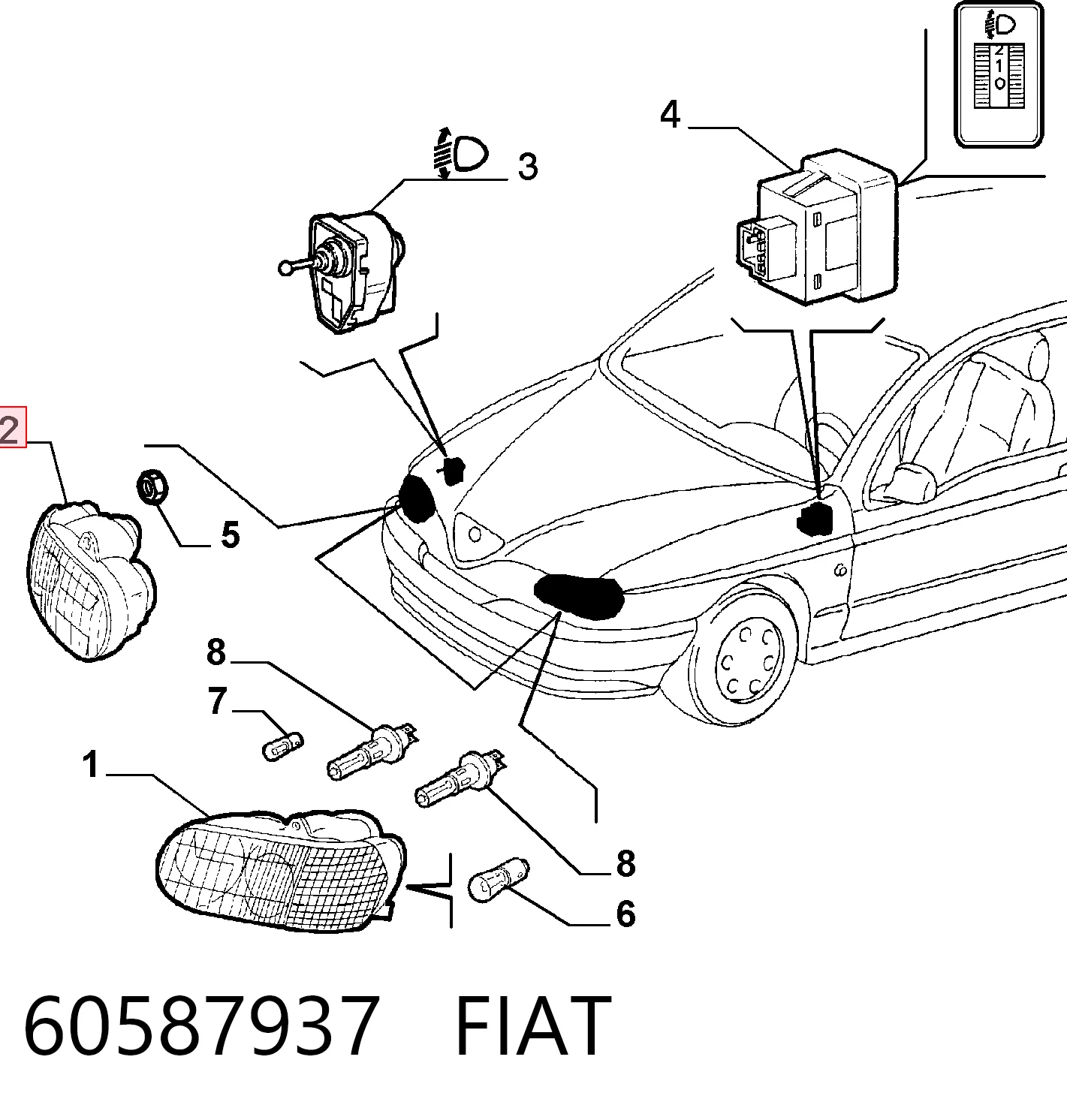 Luz derecha para Alfa Romeo 146  930