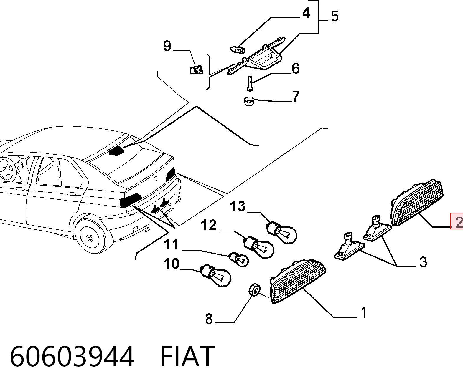 Piloto trasero derecho Alfa Romeo 146 hatchback (930) (1994 - 2001) precio, desde 59,53 EUR
