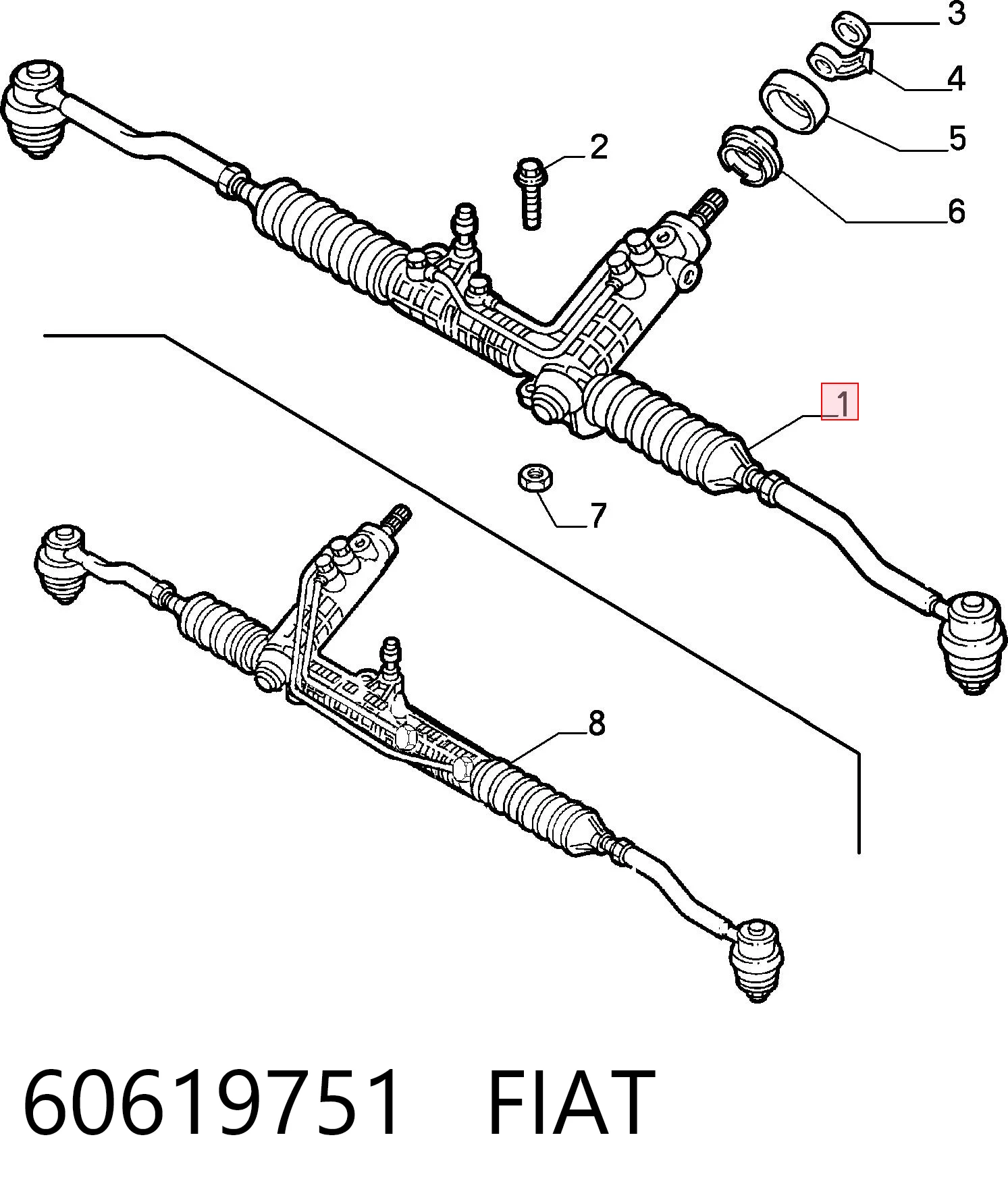 Cremallera de dirección 60619751 FIAT