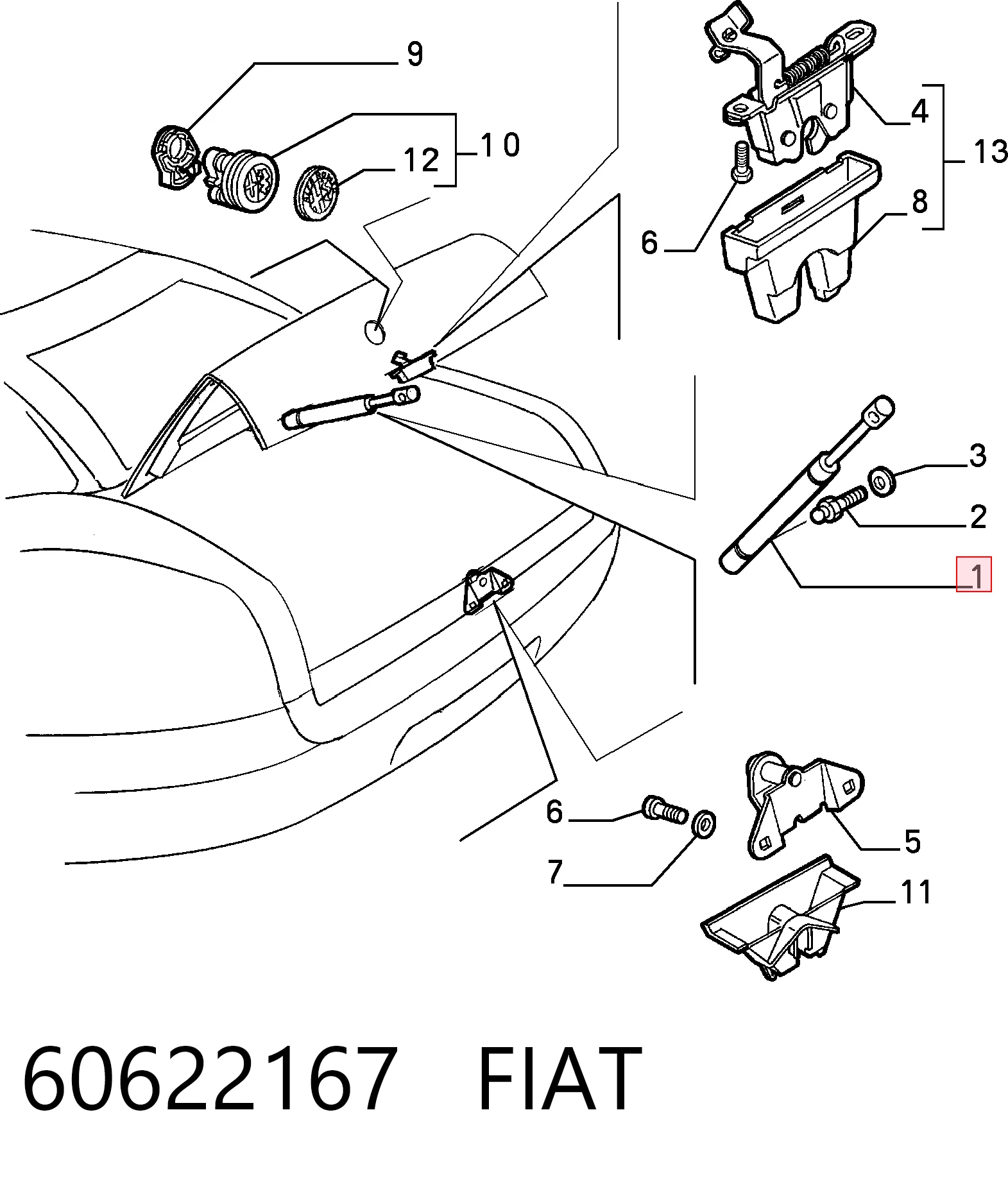 Comprar Amortiguador de la tapa del maletero Alfa Romeo 146  930 a bajo precio