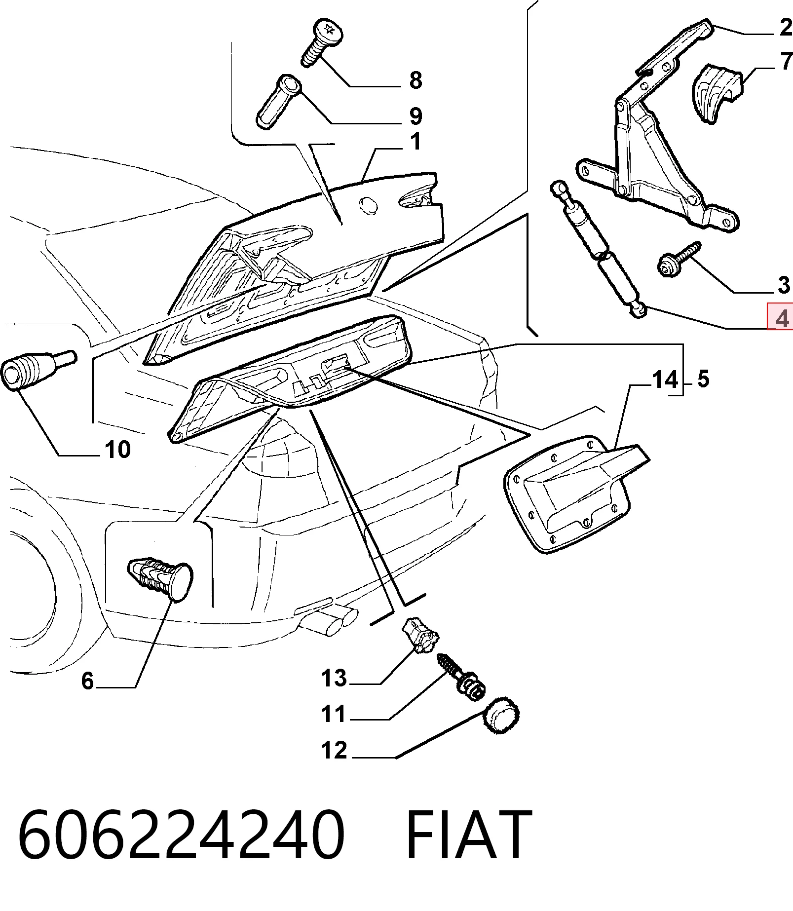 Amortiguador maletero para Opel Astra 53B