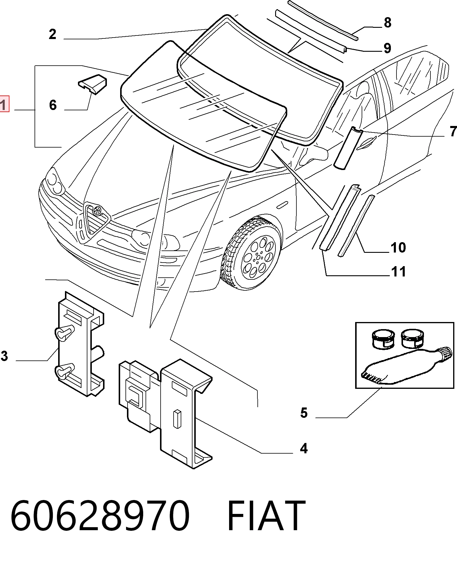 Parabrisas para Alfa Romeo 156 932